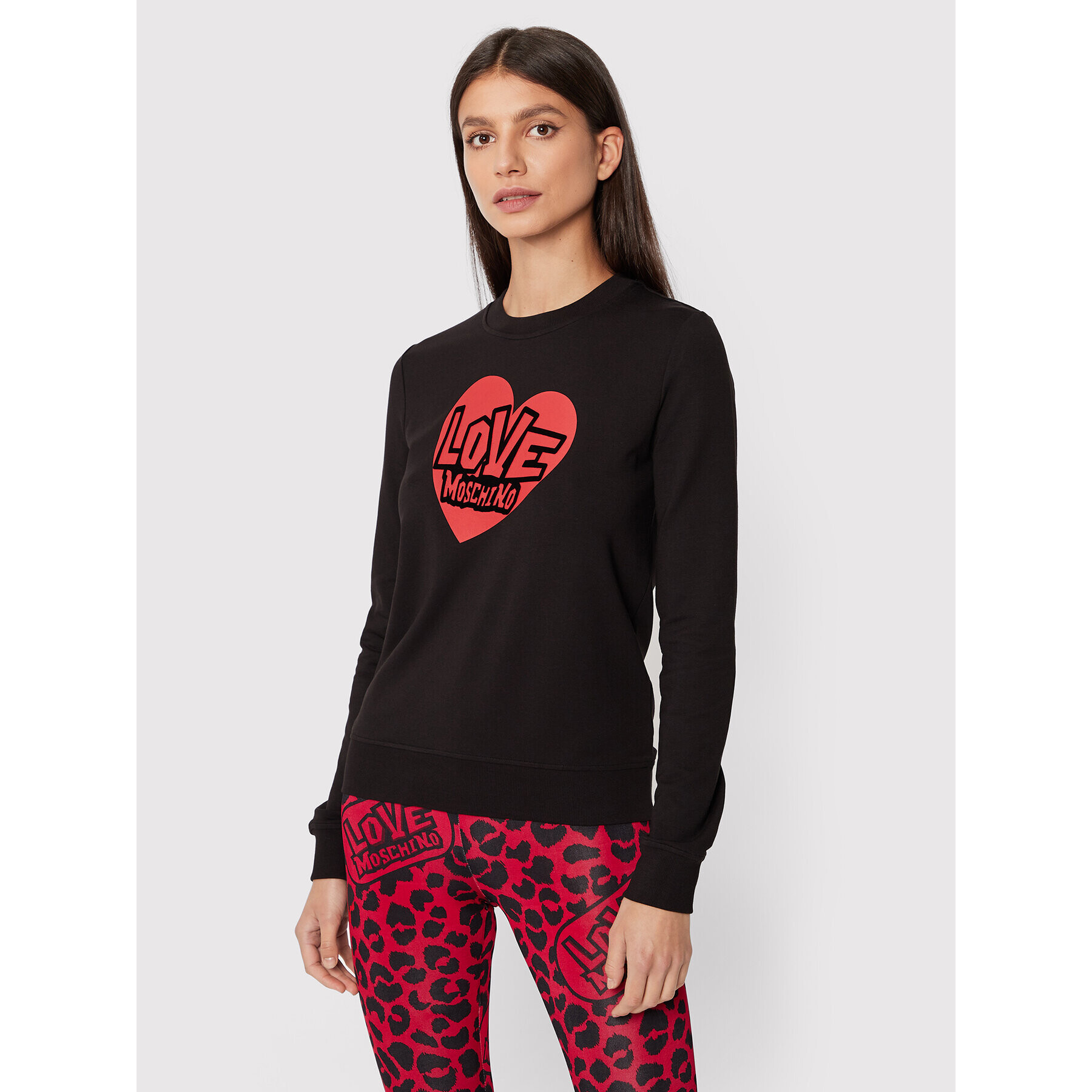 LOVE MOSCHINO Bluză W630224E 2374 Negru Regular Fit - Pled.ro