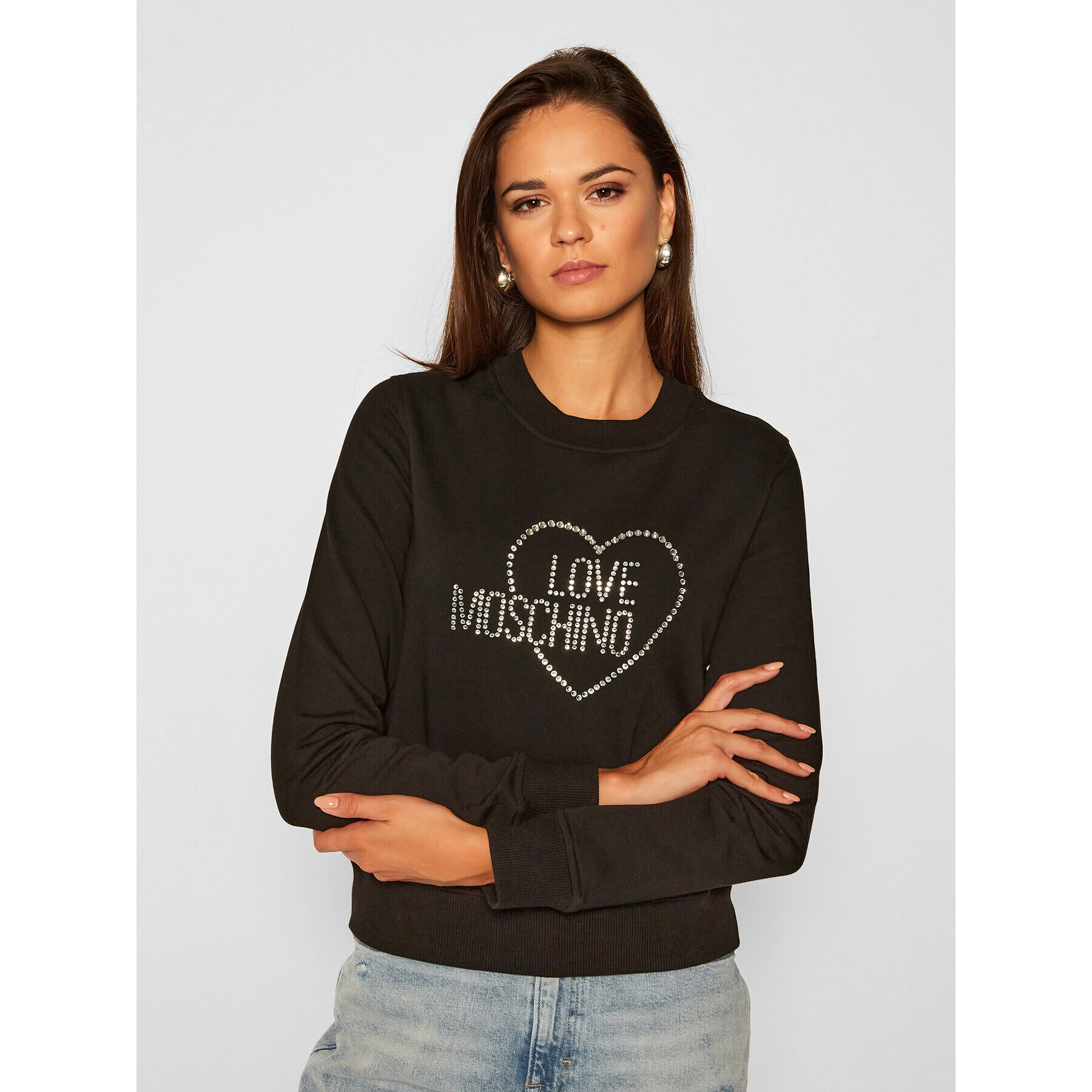 LOVE MOSCHINO Bluză W630407E 2204 Negru Regular Fit - Pled.ro