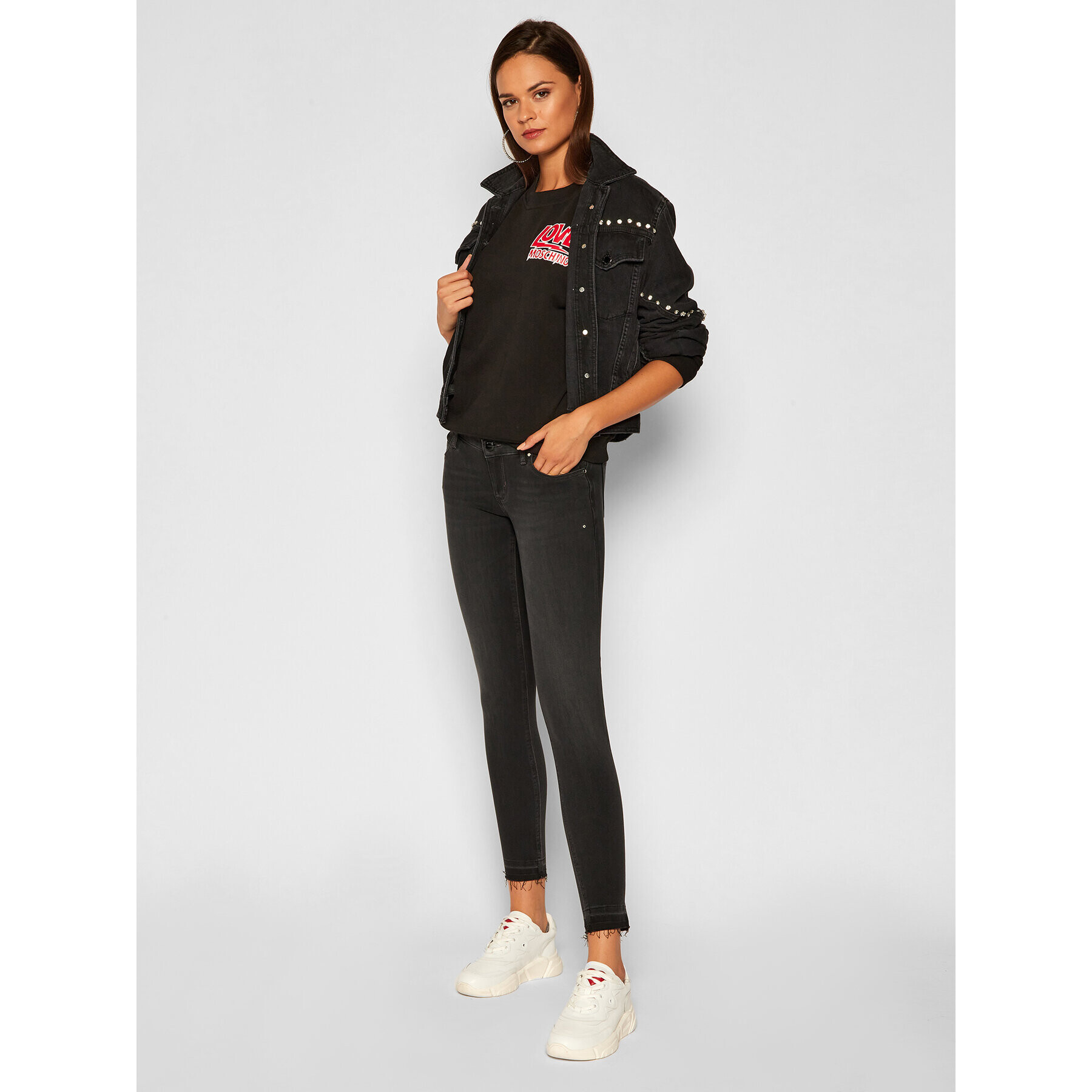 LOVE MOSCHINO Bluză W630636M 4055 Negru Regular Fit - Pled.ro