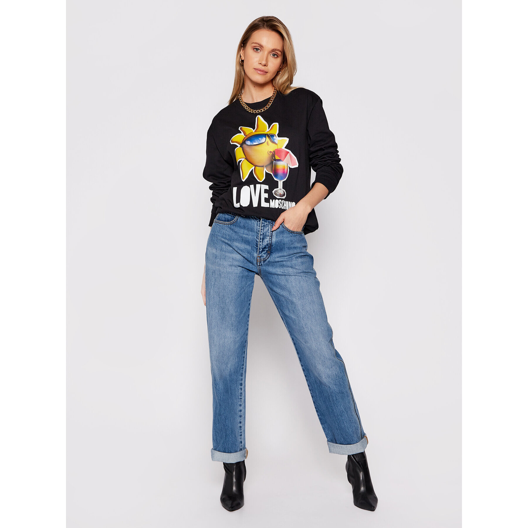 LOVE MOSCHINO Bluză W630637M 4267 Negru Regular Fit - Pled.ro