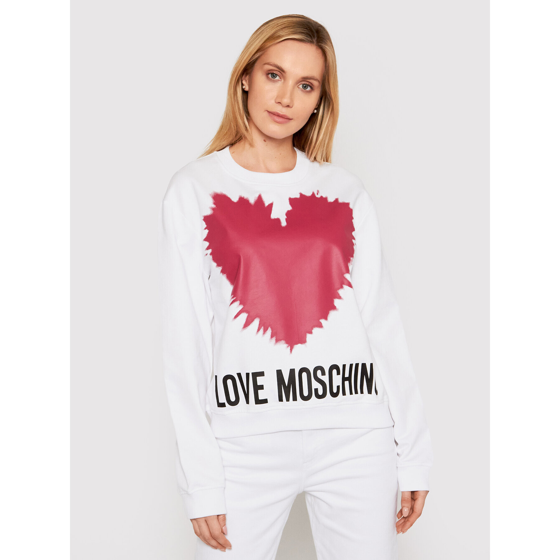 LOVE MOSCHINO Bluză W630643M 4282 Alb Regular Fit - Pled.ro