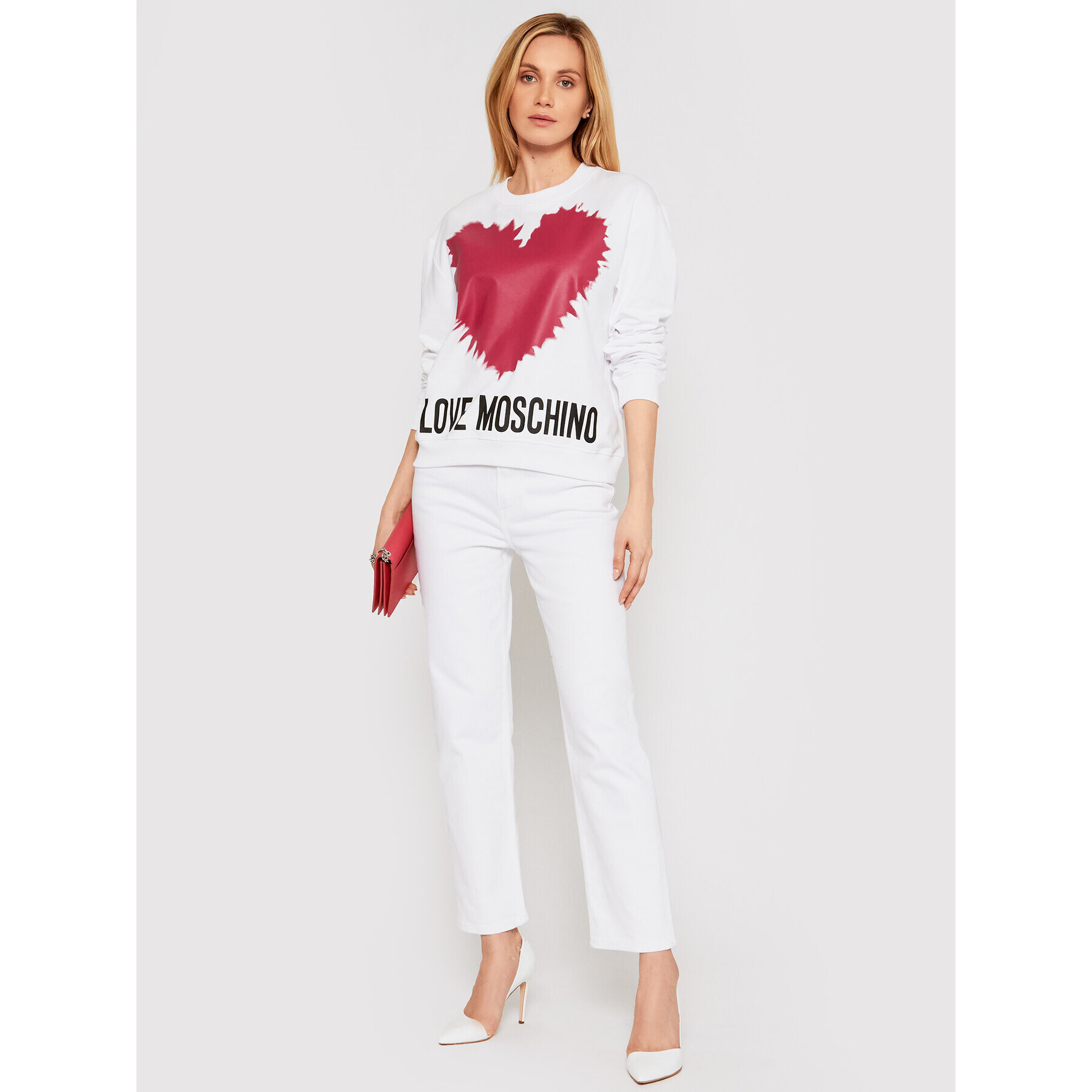 LOVE MOSCHINO Bluză W630643M 4282 Alb Regular Fit - Pled.ro