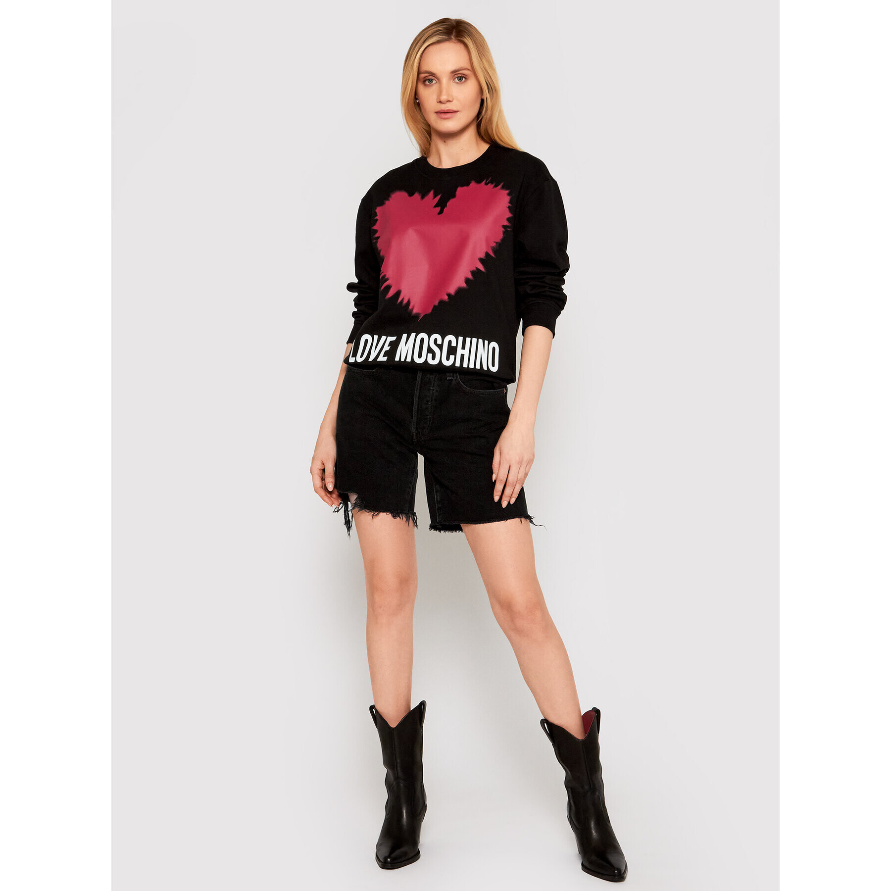 LOVE MOSCHINO Bluză W630643M 4282 Negru Regular Fit - Pled.ro