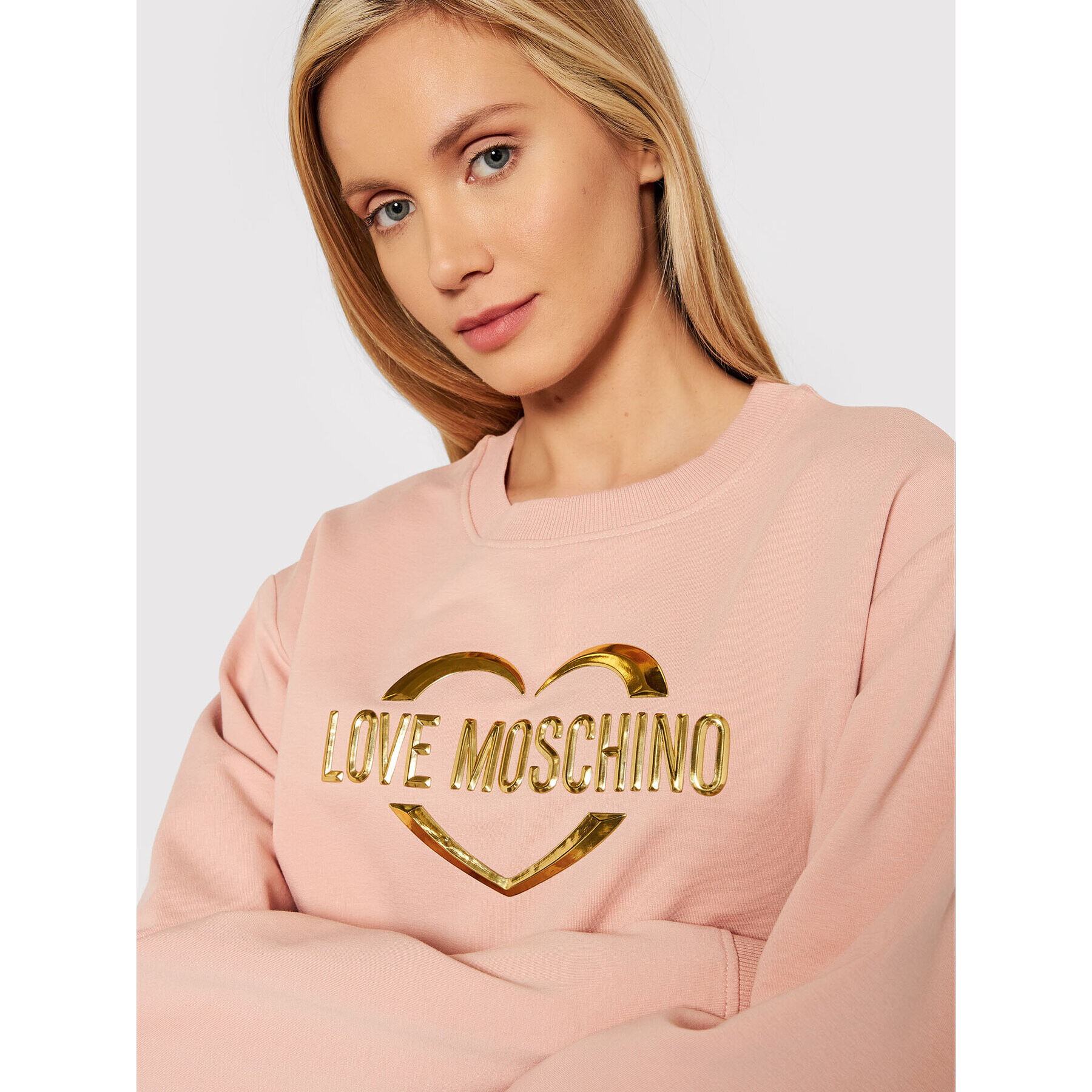 LOVE MOSCHINO Bluză W630646E 2288 Roz Regular Fit - Pled.ro