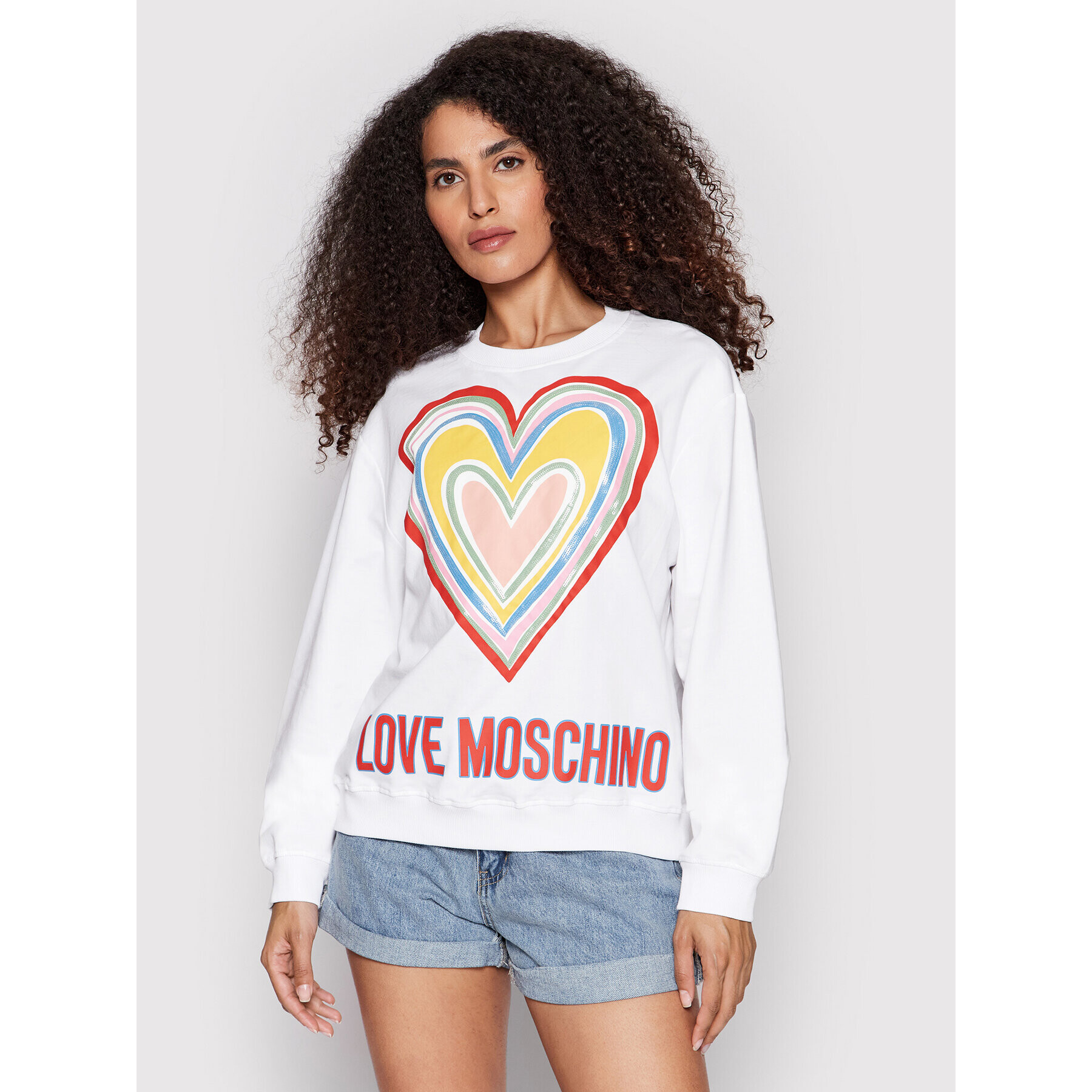 LOVE MOSCHINO Bluză W630651E 2340 Alb Regular Fit - Pled.ro