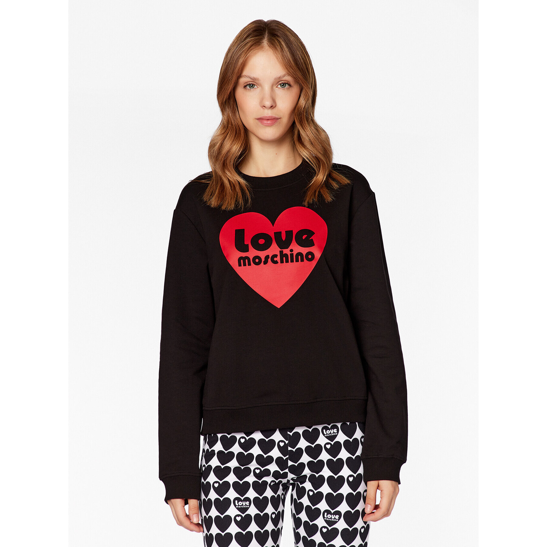 LOVE MOSCHINO Bluză W630657E 2246 Negru Relaxed Fit - Pled.ro