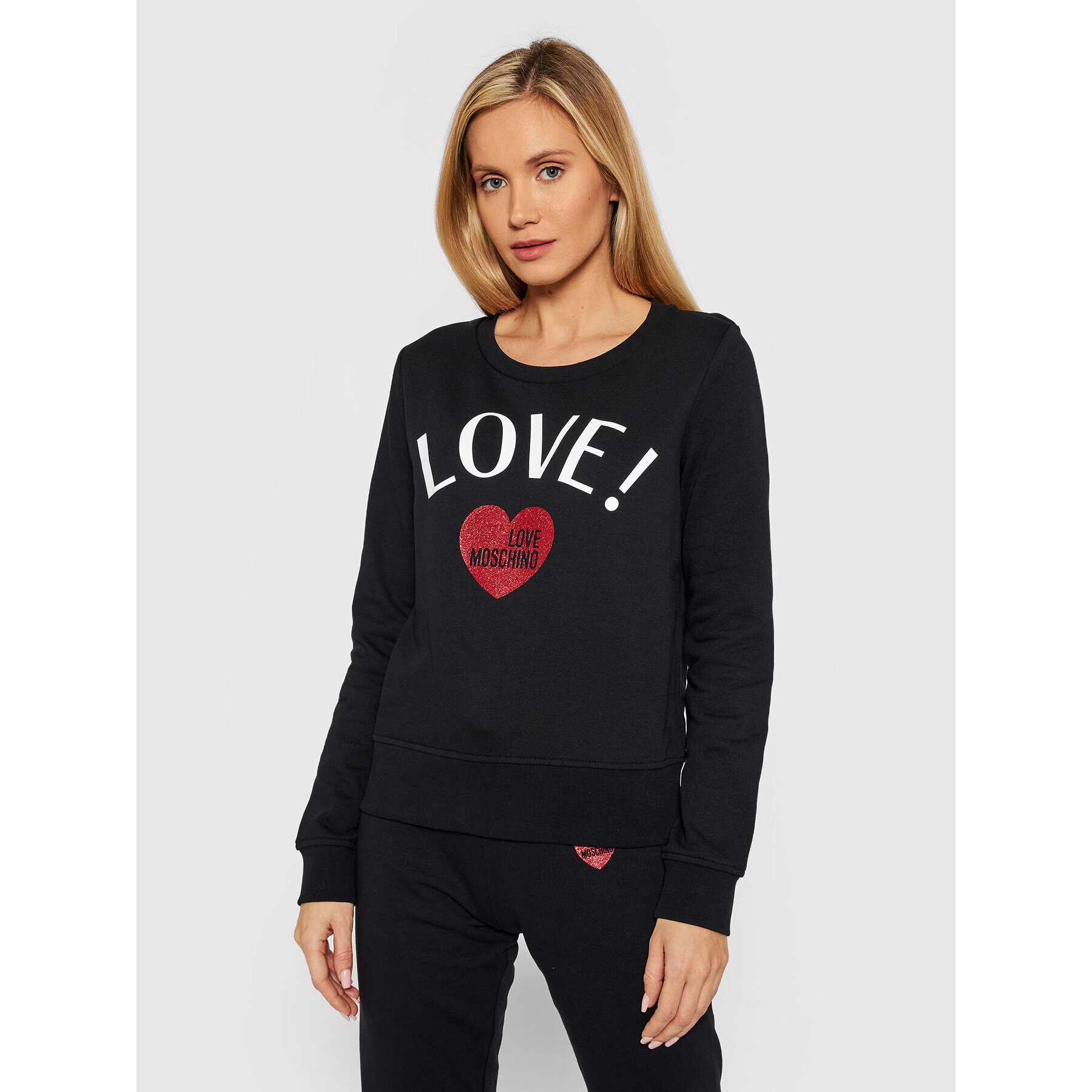 LOVE MOSCHINO Bluză W632209M 4055 Negru Regular Fit - Pled.ro