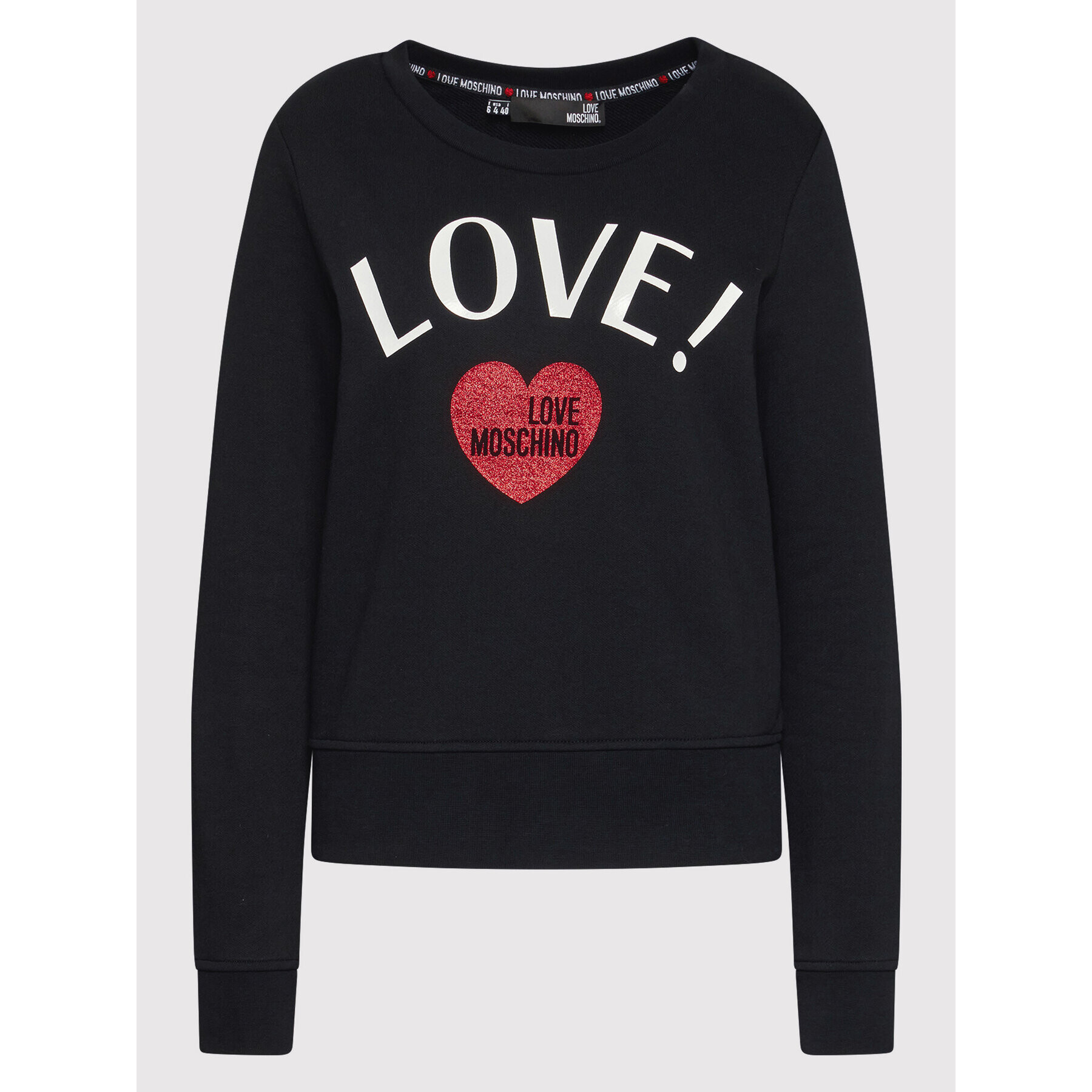 LOVE MOSCHINO Bluză W632209M 4055 Negru Regular Fit - Pled.ro