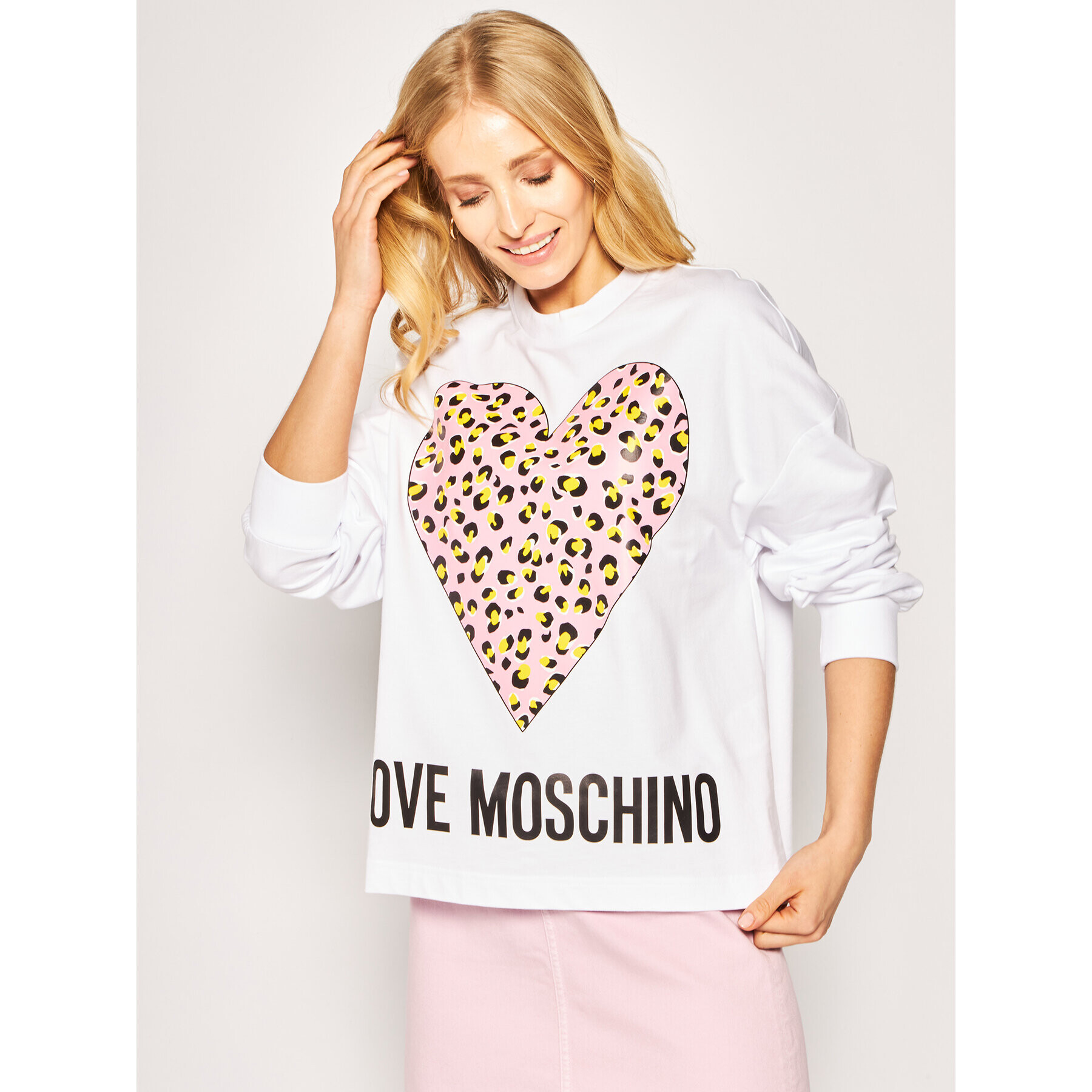 LOVE MOSCHINO Bluză W635505M 4183 Alb Regular Fit - Pled.ro