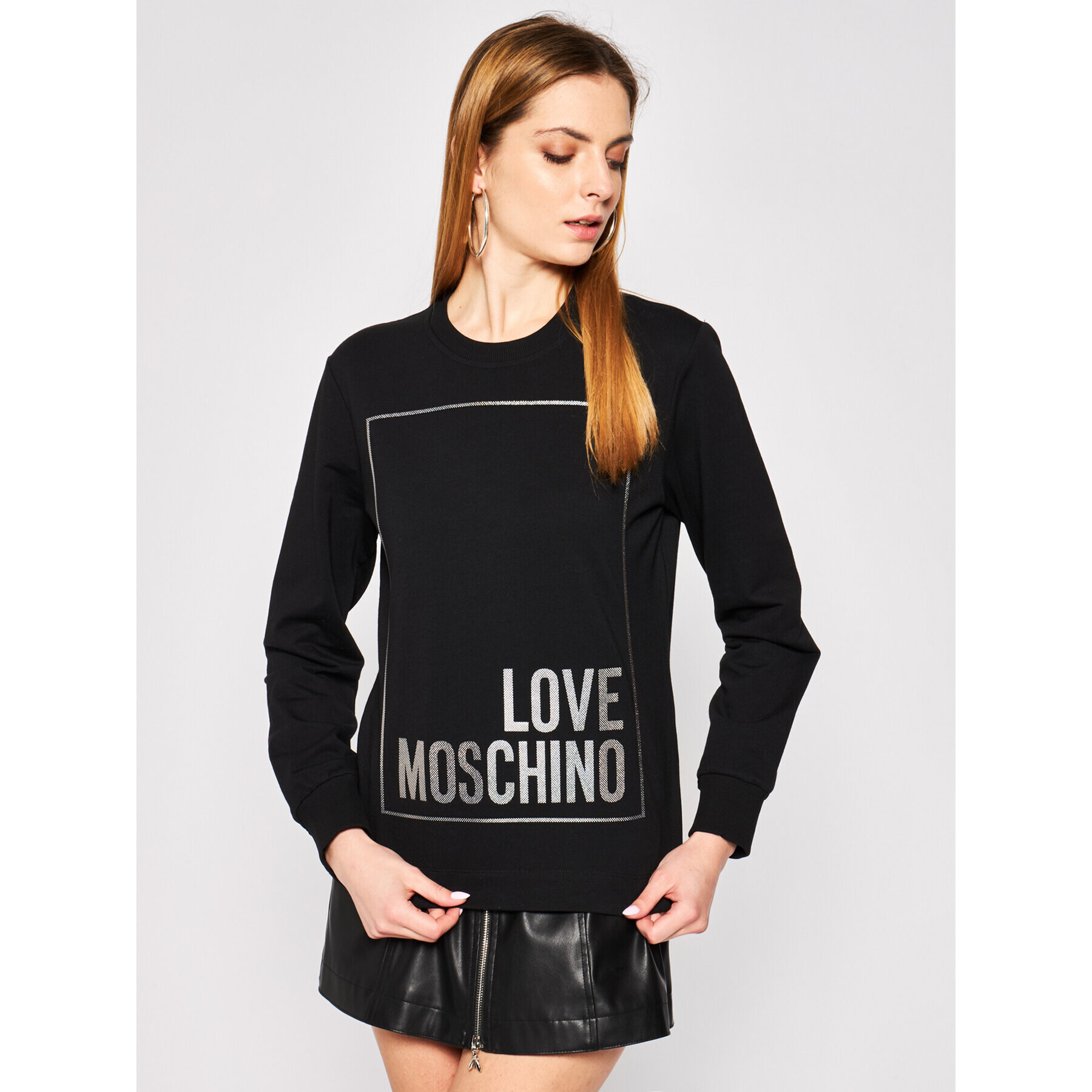 LOVE MOSCHINO Bluză W637402E 2124 Negru Regular Fit - Pled.ro