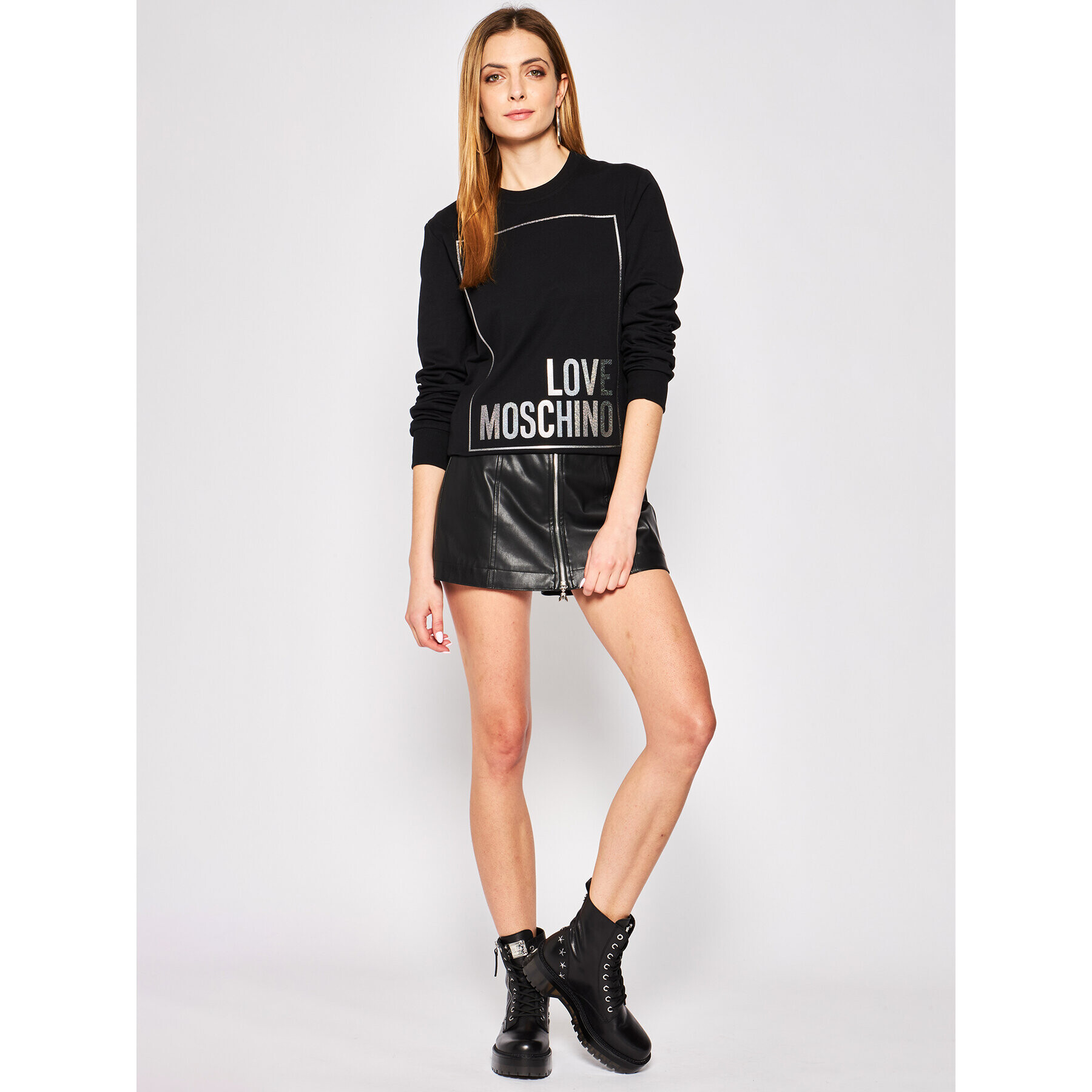 LOVE MOSCHINO Bluză W637402E 2124 Negru Regular Fit - Pled.ro