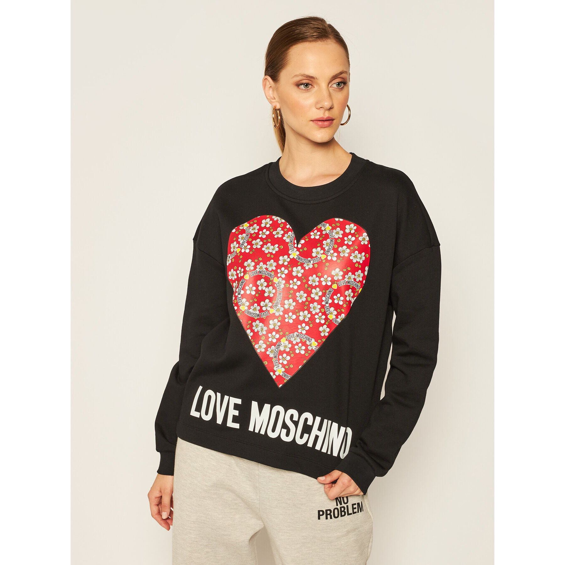 LOVE MOSCHINO Bluză W640401M 4055 Negru Regular Fit - Pled.ro