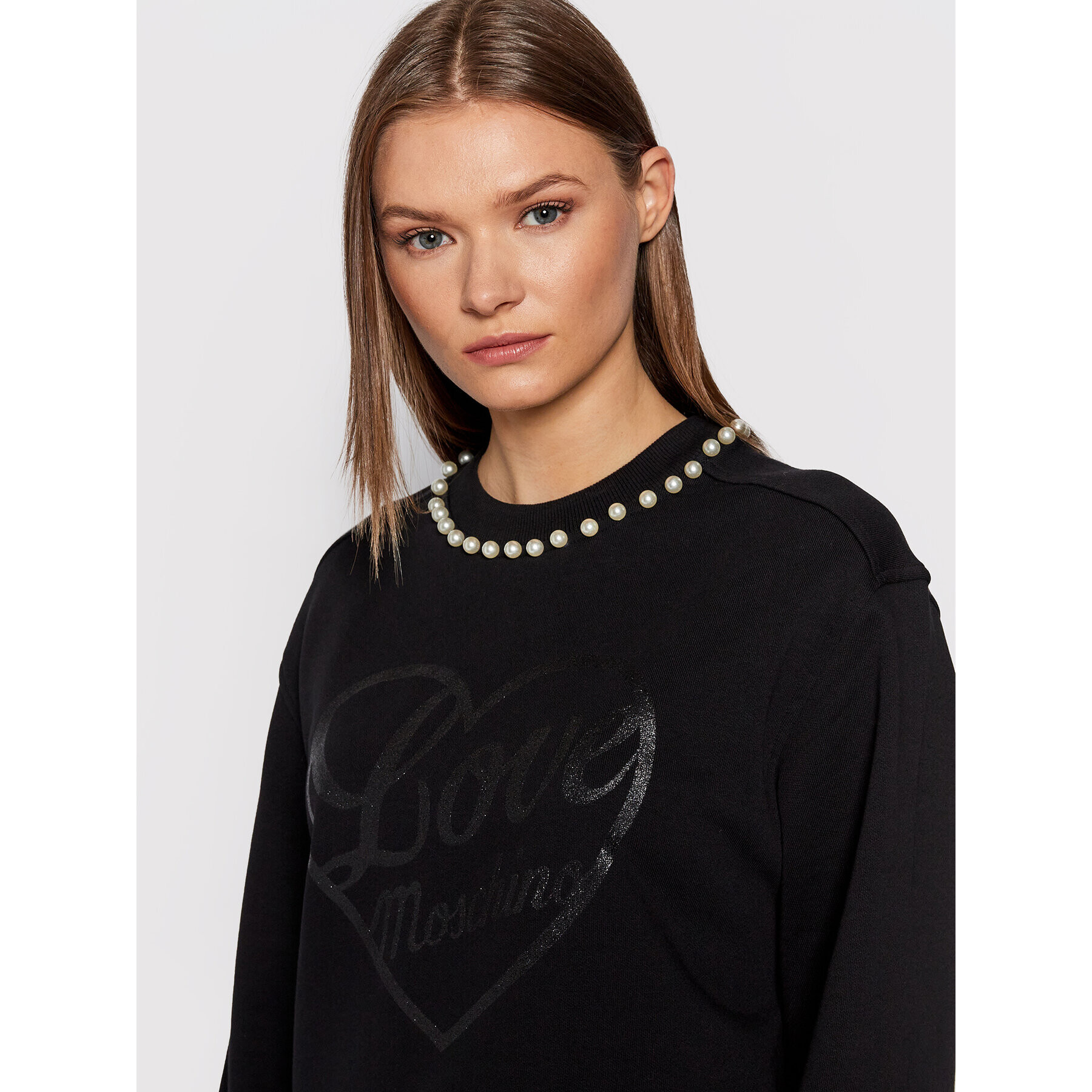 LOVE MOSCHINO Bluză W644801M 4055 Negru Regular Fit - Pled.ro