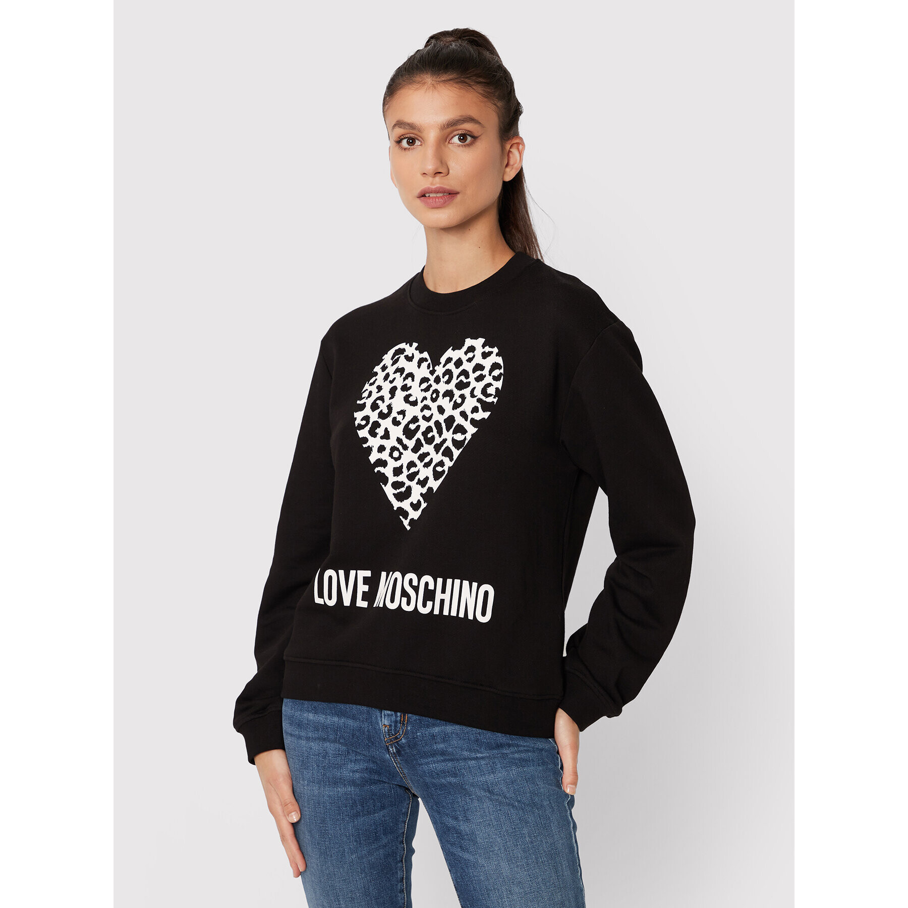 LOVE MOSCHINO Bluză W630654M 4055 Negru Regular Fit - Pled.ro