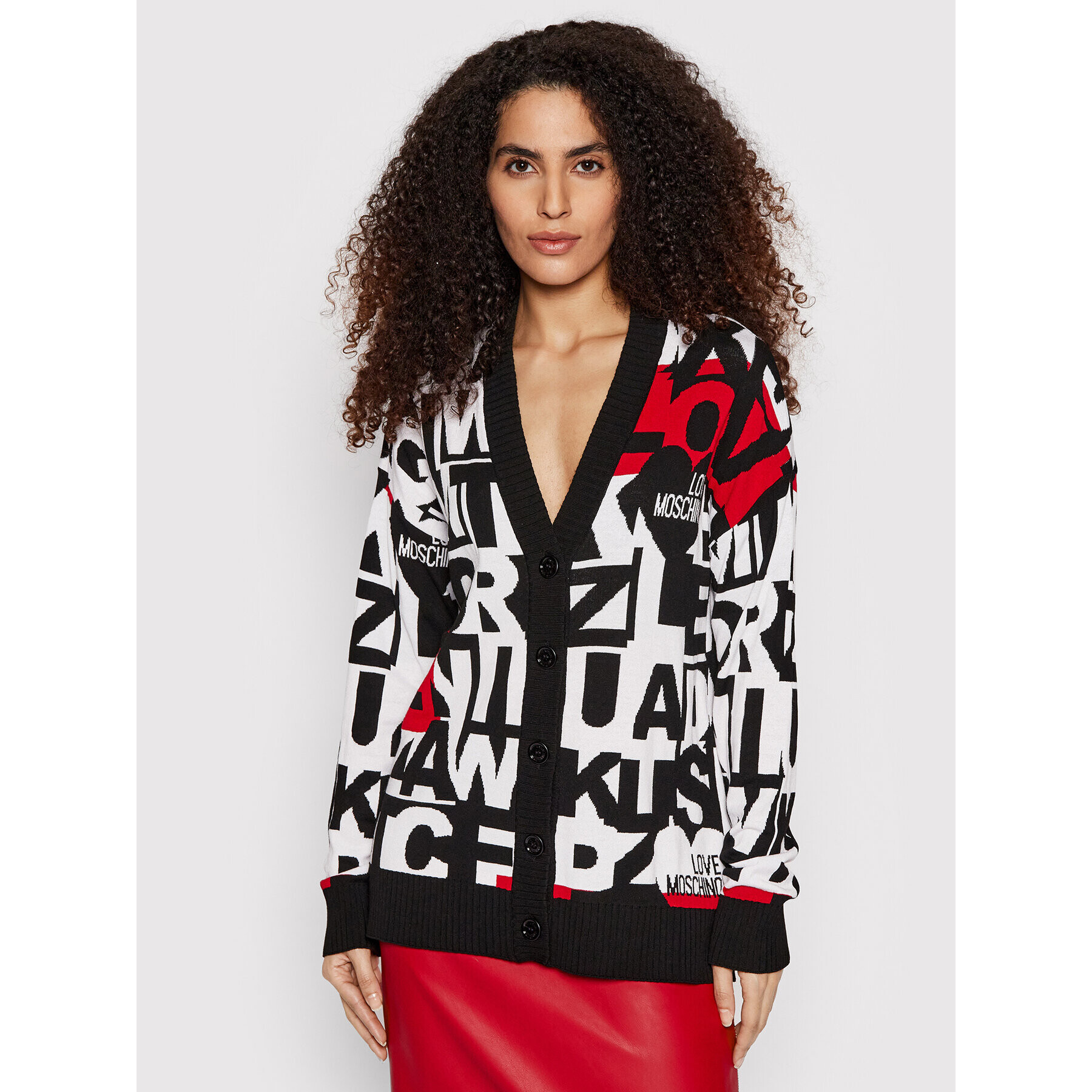 LOVE MOSCHINO Cardigan WS02H10X 1422 Alb Regular Fit - Pled.ro