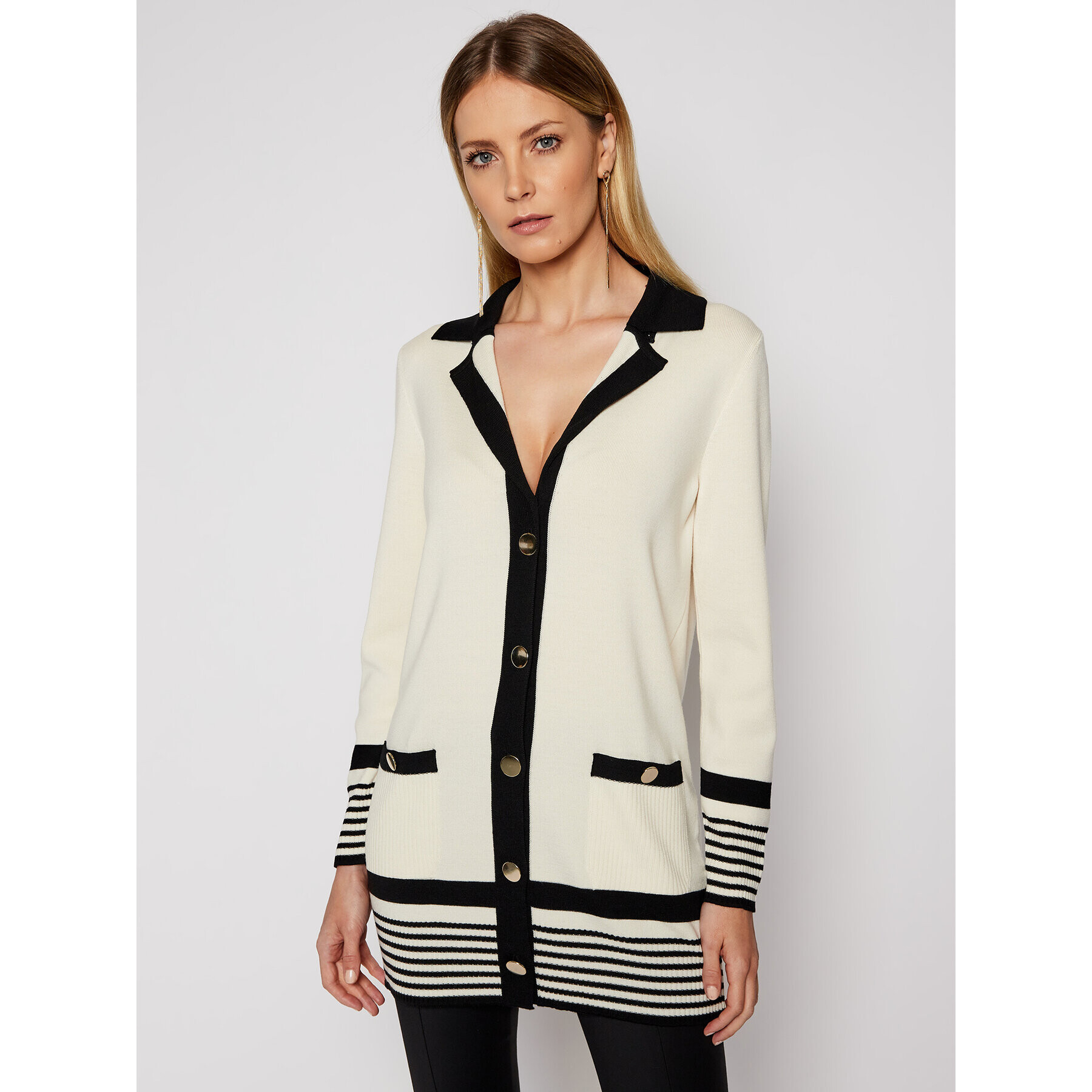 Luisa Spagnoli Cardigan Mirandola 0589804 Bej Regular Fit - Pled.ro