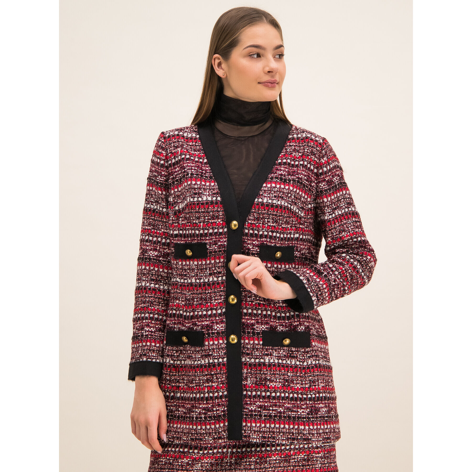 Luisa Spagnoli Cardigan Sari Vișiniu Regular Fit - Pled.ro