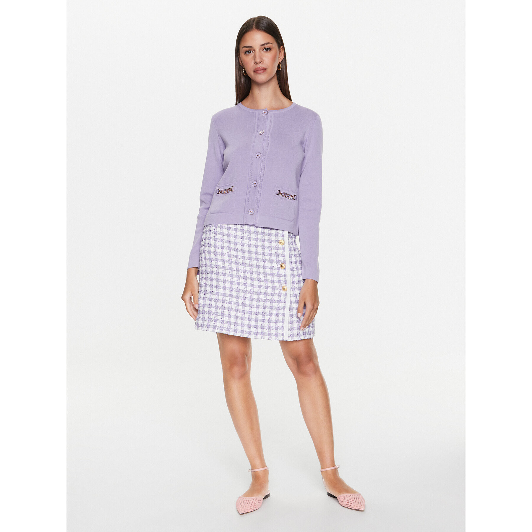 Luisa Spagnoli Fustă trapez Tulipano 539929 Violet Regular Fit - Pled.ro