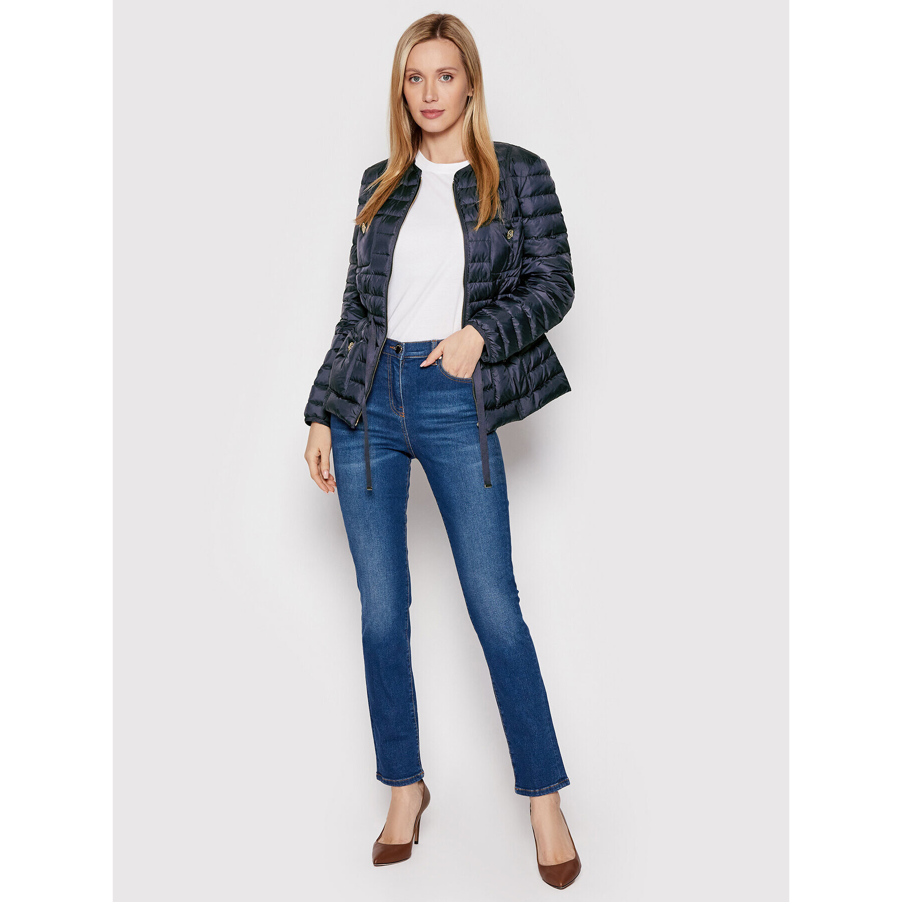 Luisa Spagnoli Geacă din puf Viterbo 538714 Bleumarin Regular Fit - Pled.ro