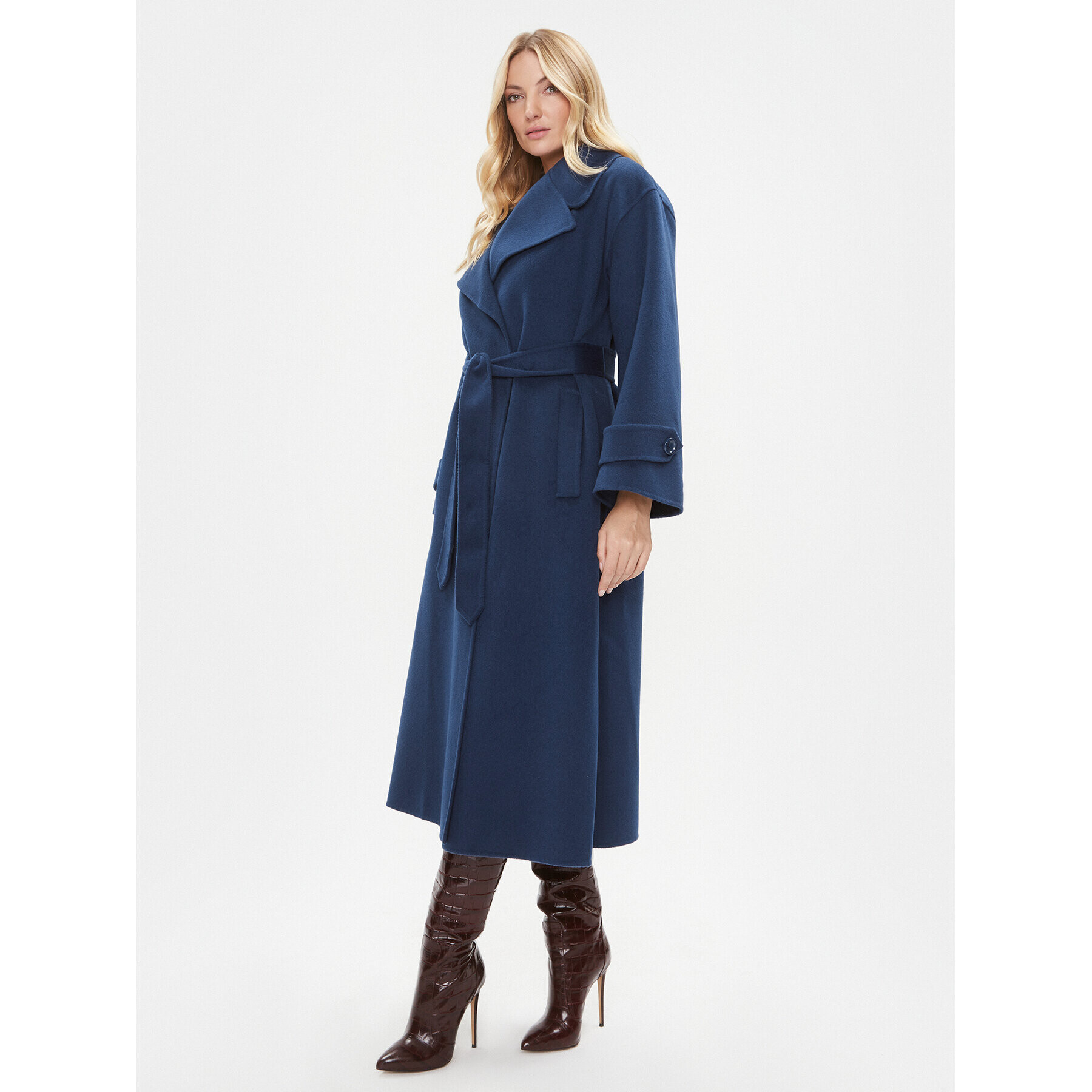 Luisa Spagnoli Palton de lână Sballo 540243 Bleumarin Regular Fit - Pled.ro