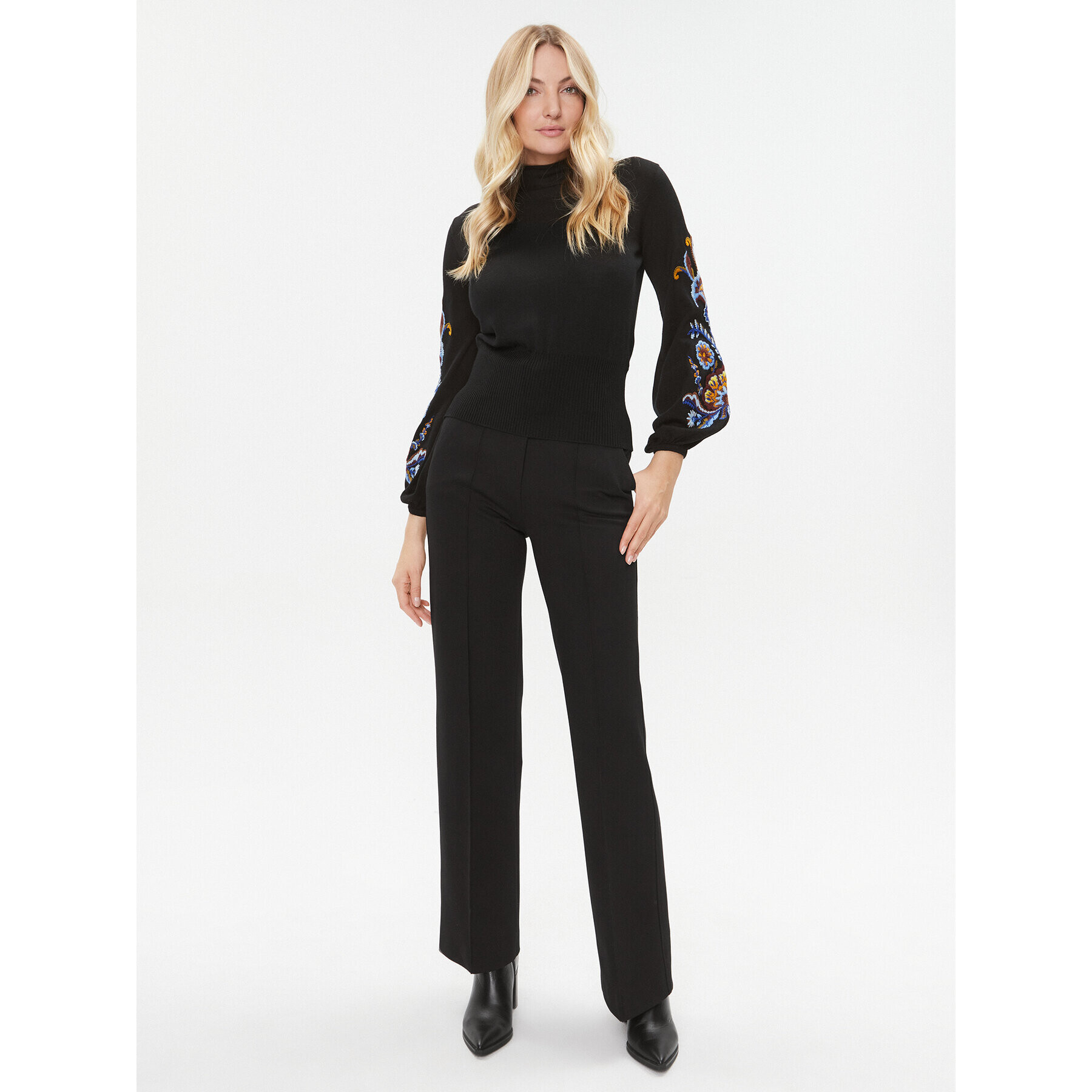 Luisa Spagnoli Pantaloni din material Osten 540365 Negru Regular Fit - Pled.ro