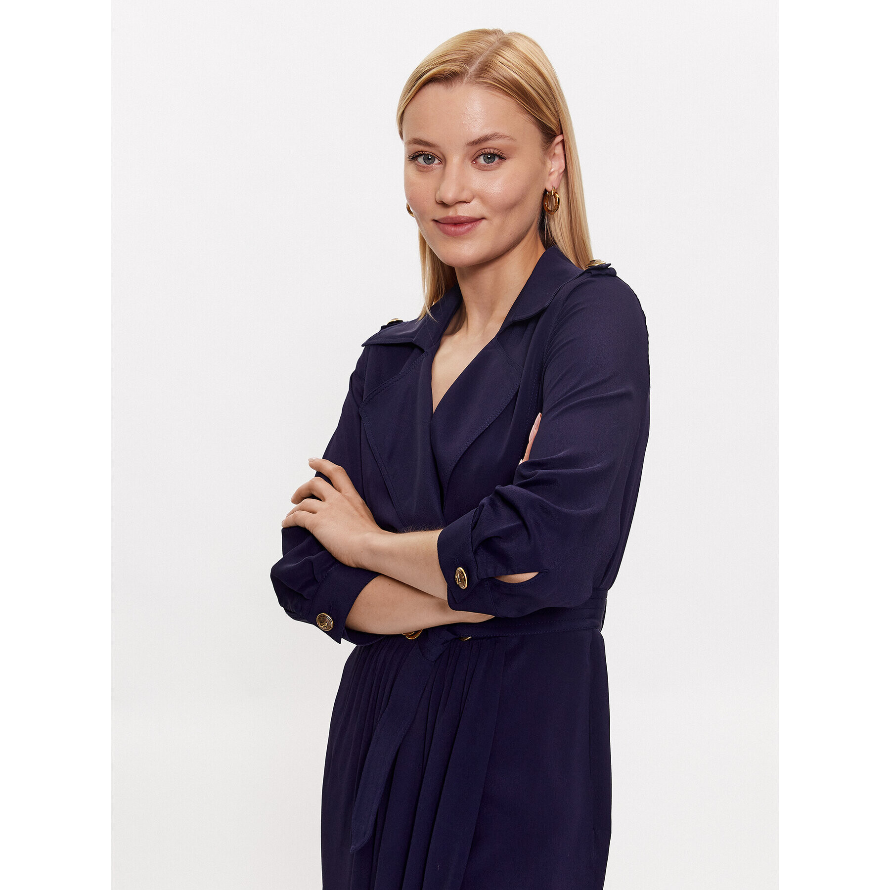 Luisa Spagnoli Rochie tip cămașă Palau 539662 Bleumarin Regular Fit - Pled.ro