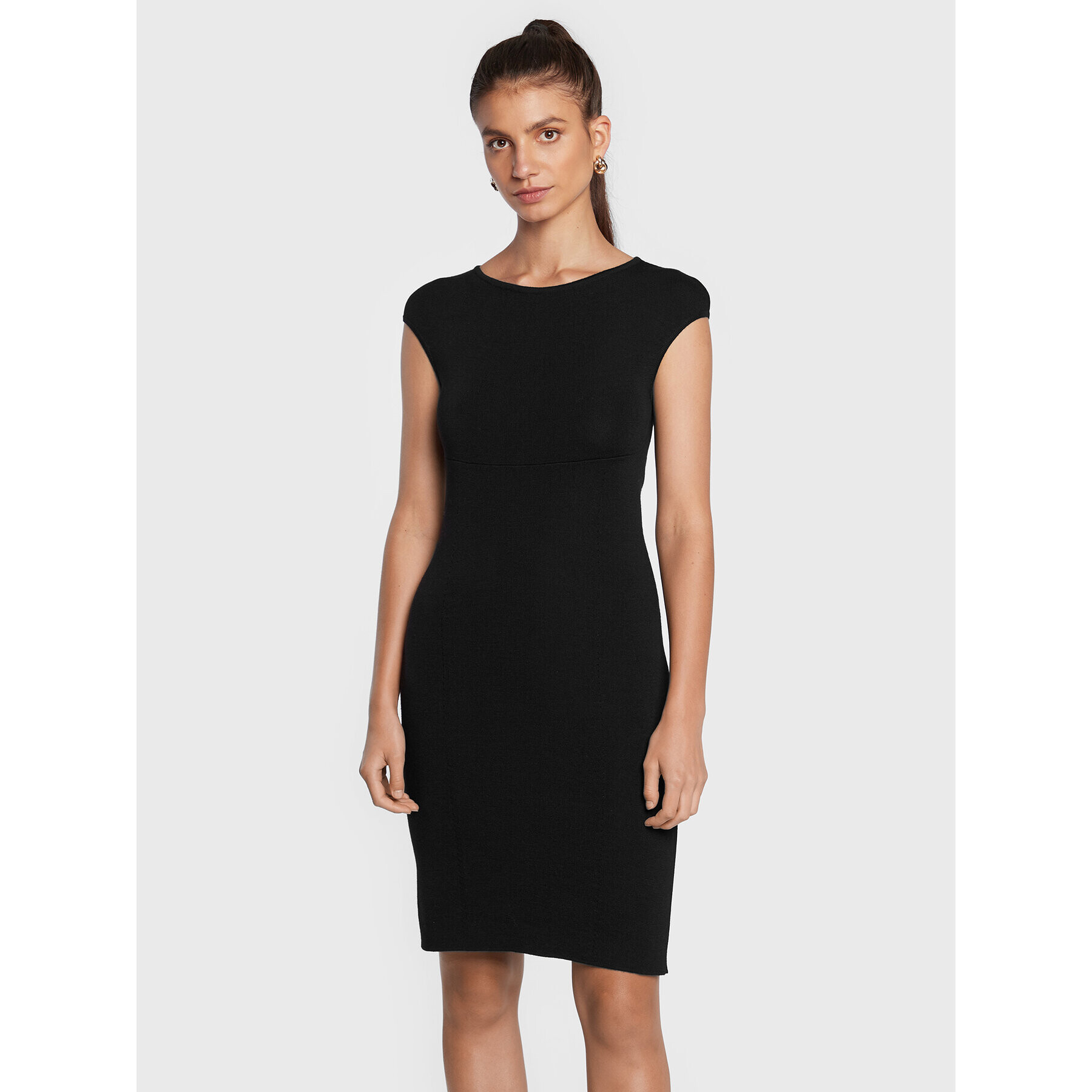 Luisa Spagnoli Rochie tricotată Makassar 0577171 Negru Slim Fit - Pled.ro