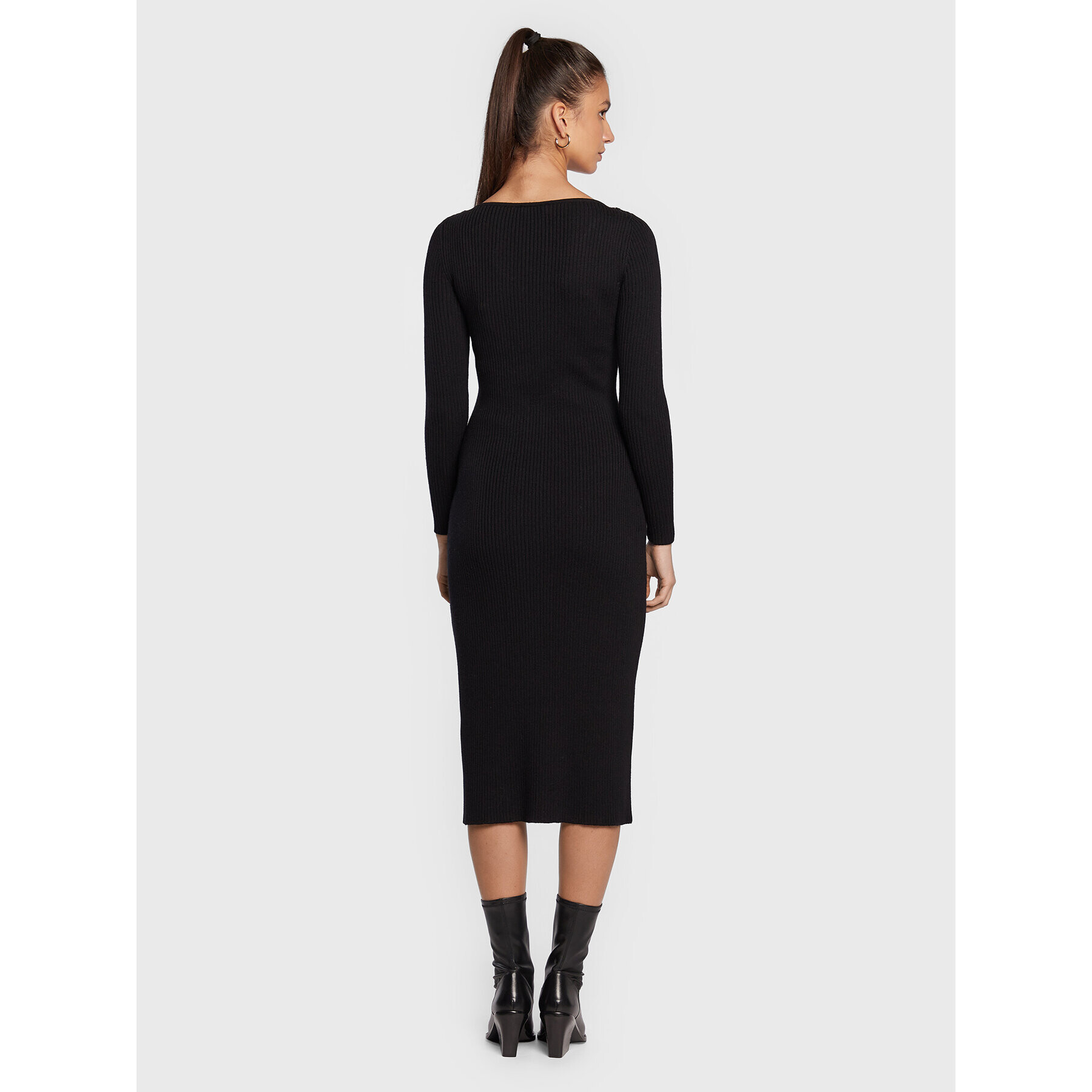 Luisa Spagnoli Rochie tricotată Melodia 0576462 Negru Regular Fit - Pled.ro