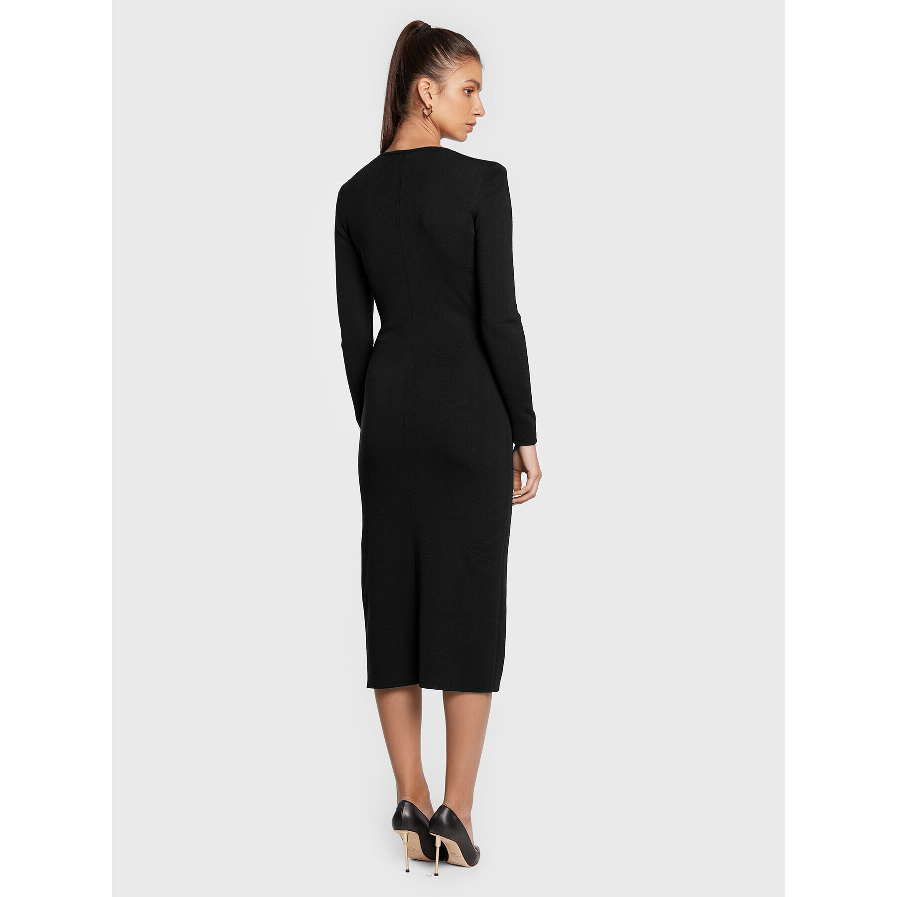 Luisa Spagnoli Rochie tricotată Missy 0576983 Negru Regular Fit - Pled.ro