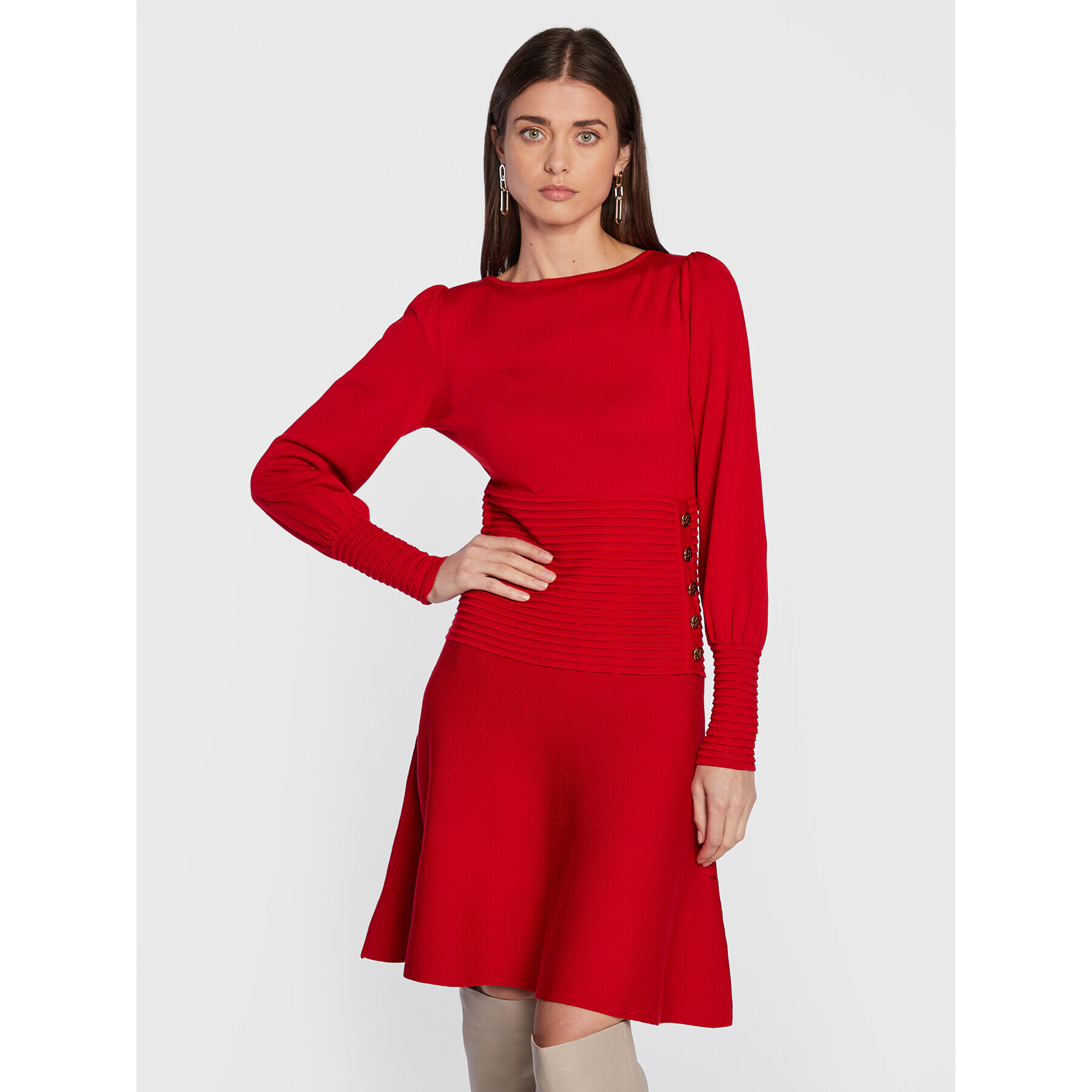 Luisa Spagnoli Rochie tricotată Mitaka 576413 Roșu Regular Fit - Pled.ro