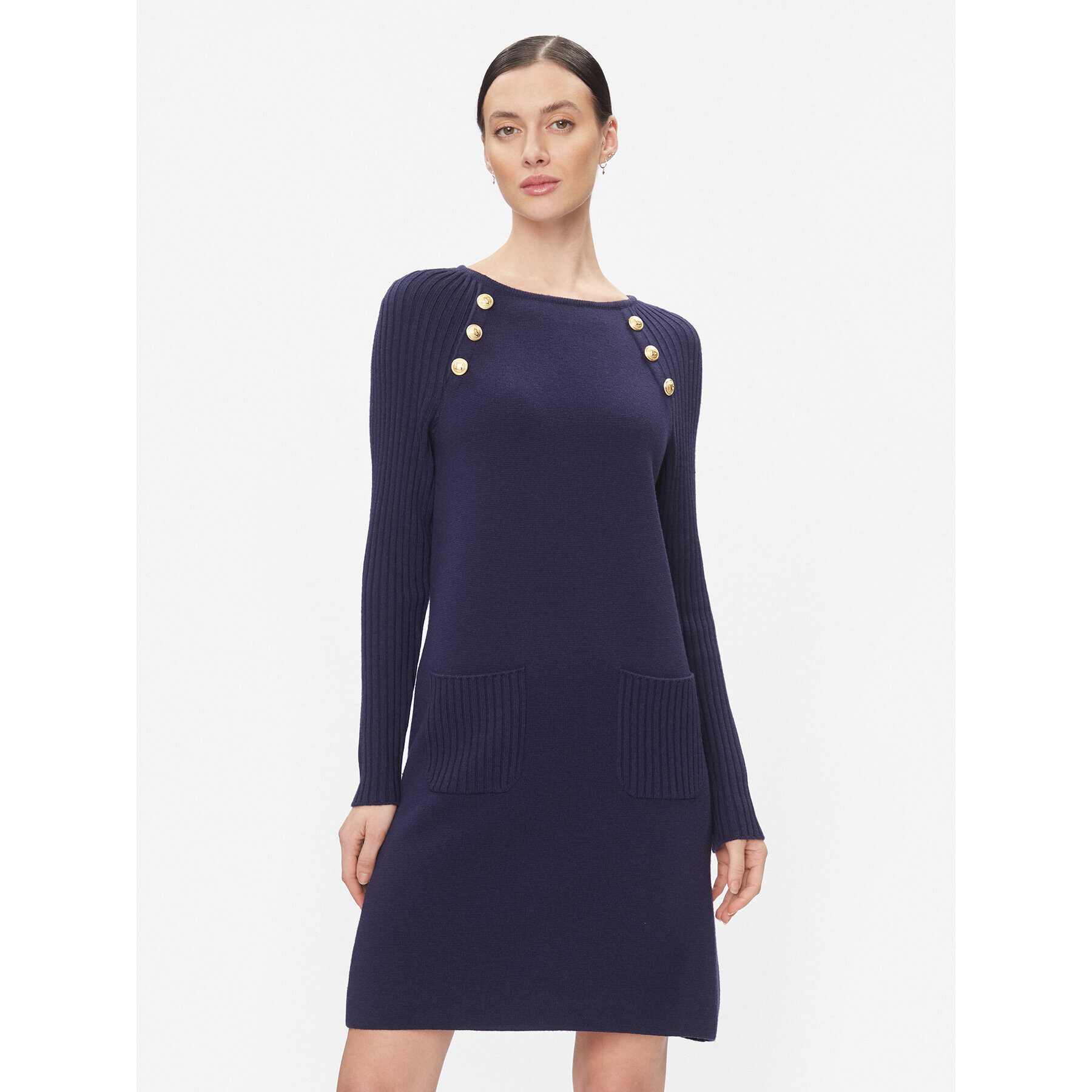 Luisa Spagnoli Rochie tricotată Mitezza 58121 Bleumarin Regular Fit - Pled.ro