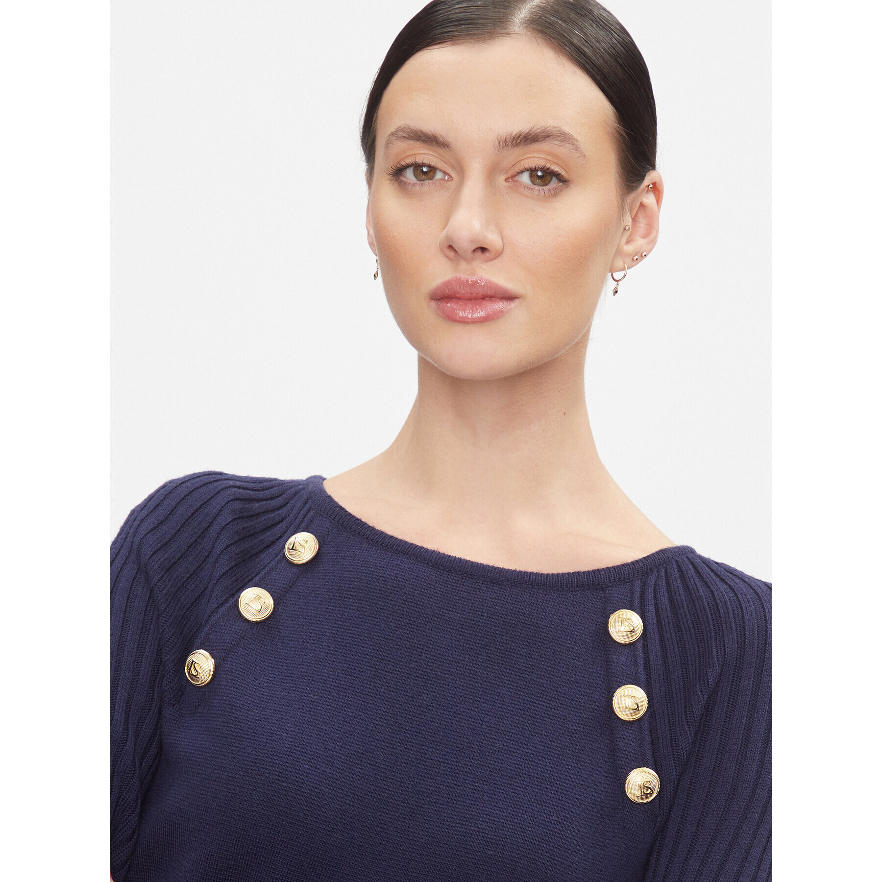 Luisa Spagnoli Rochie tricotată Mitezza 58121 Bleumarin Regular Fit - Pled.ro