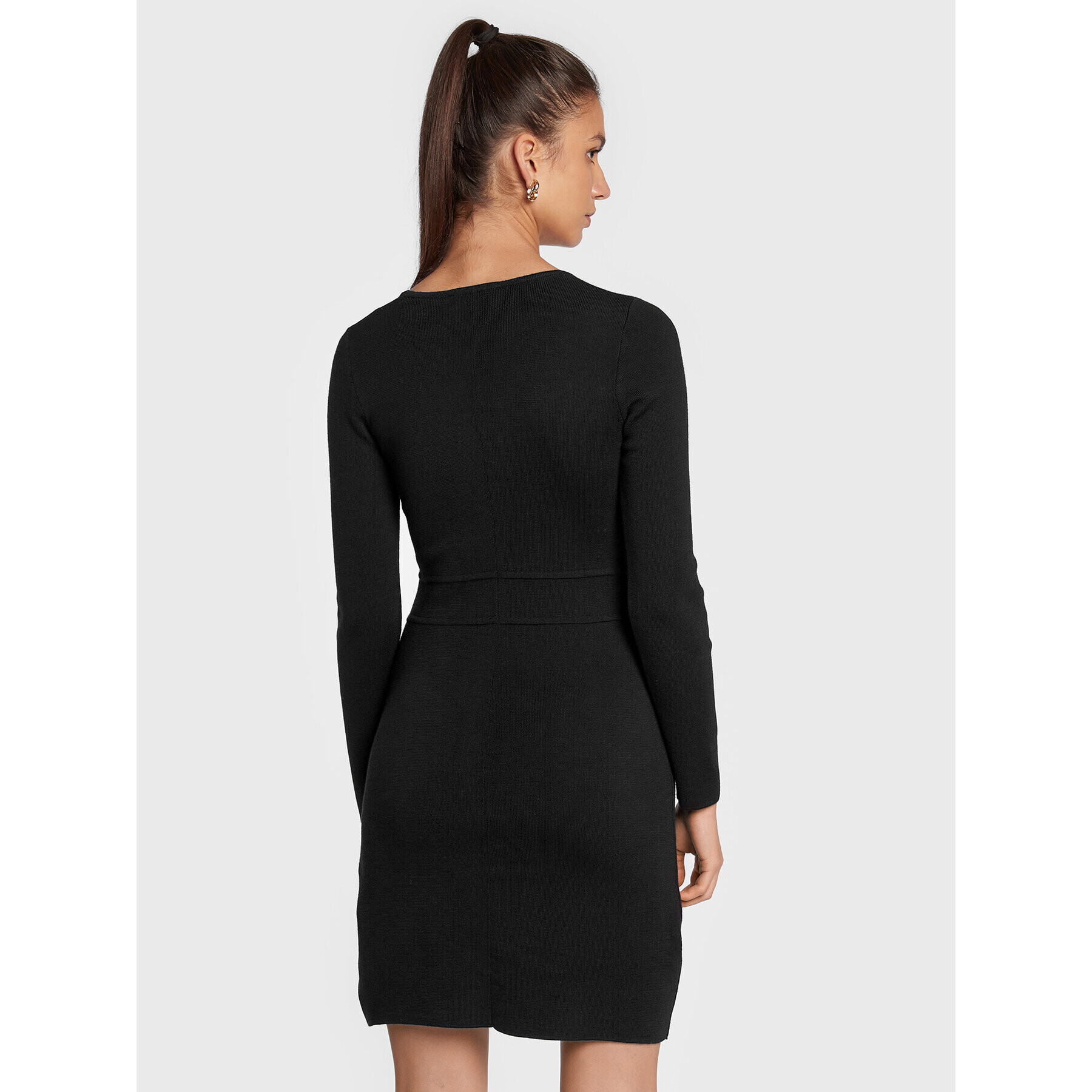 Luisa Spagnoli Rochie tricotată Monolite 0576603 Negru Regular Fit - Pled.ro