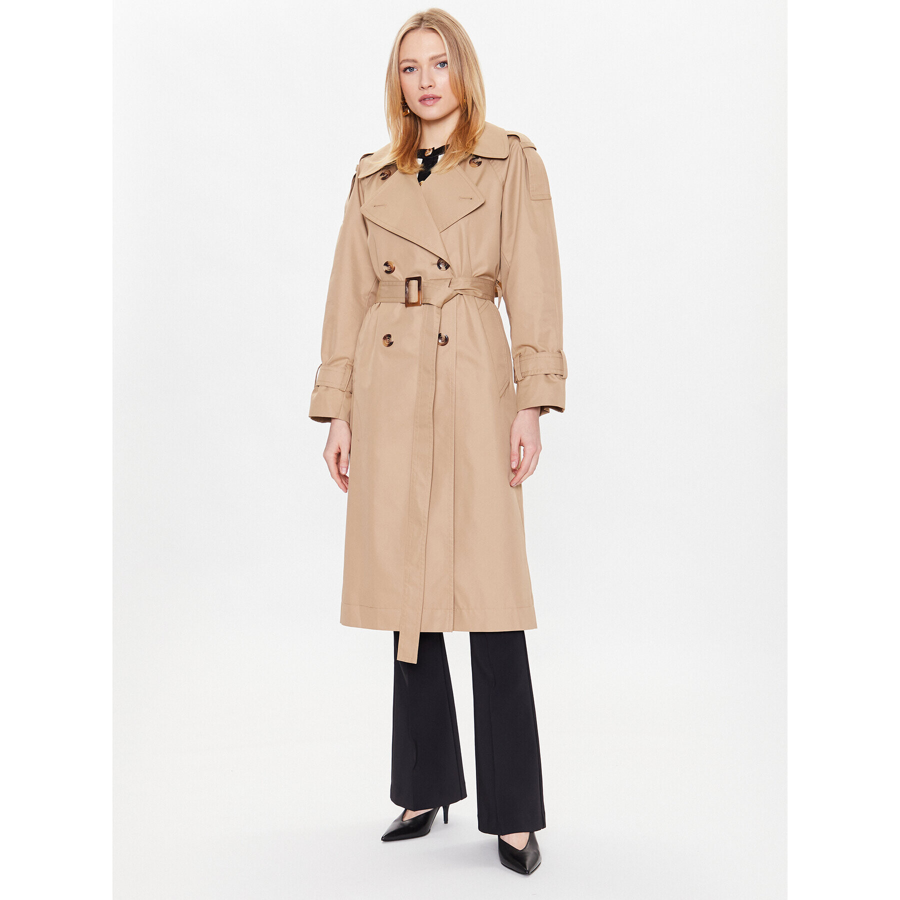 Luisa Spagnoli Trench Vinali 539971 Bej Loose Fit - Pled.ro