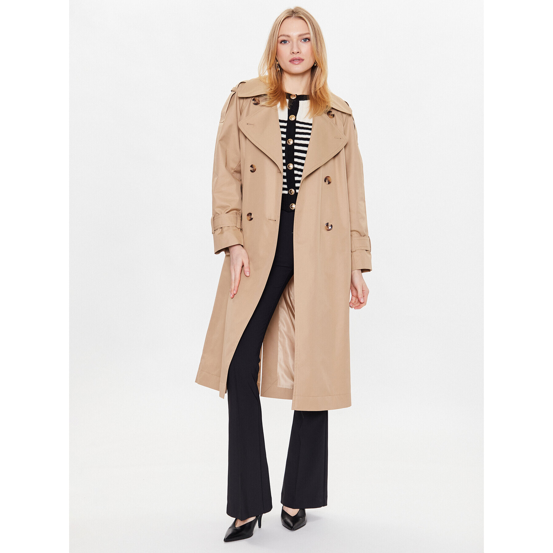 Luisa Spagnoli Trench Vinali 539971 Bej Loose Fit - Pled.ro