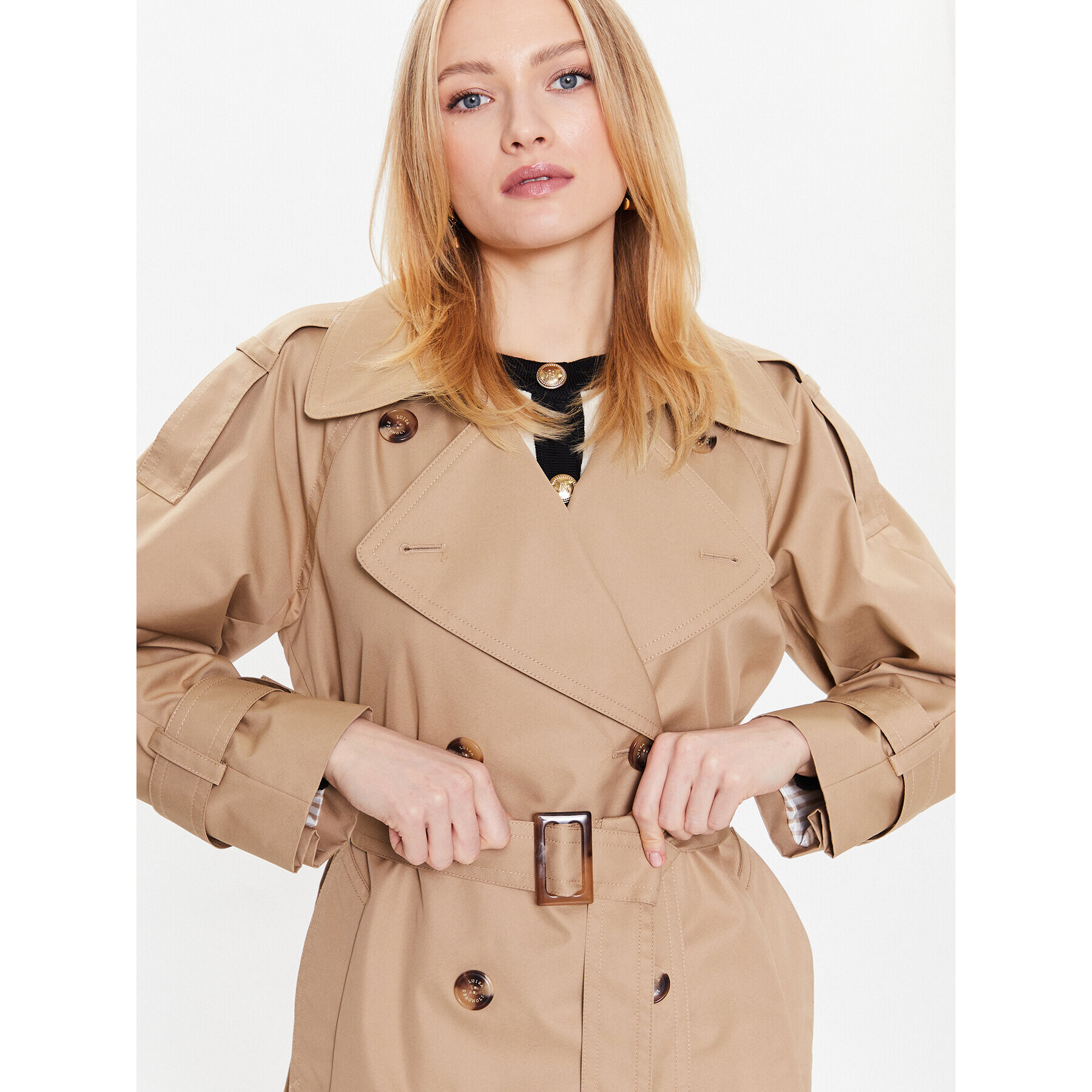 Luisa Spagnoli Trench Vinali 539971 Bej Loose Fit - Pled.ro