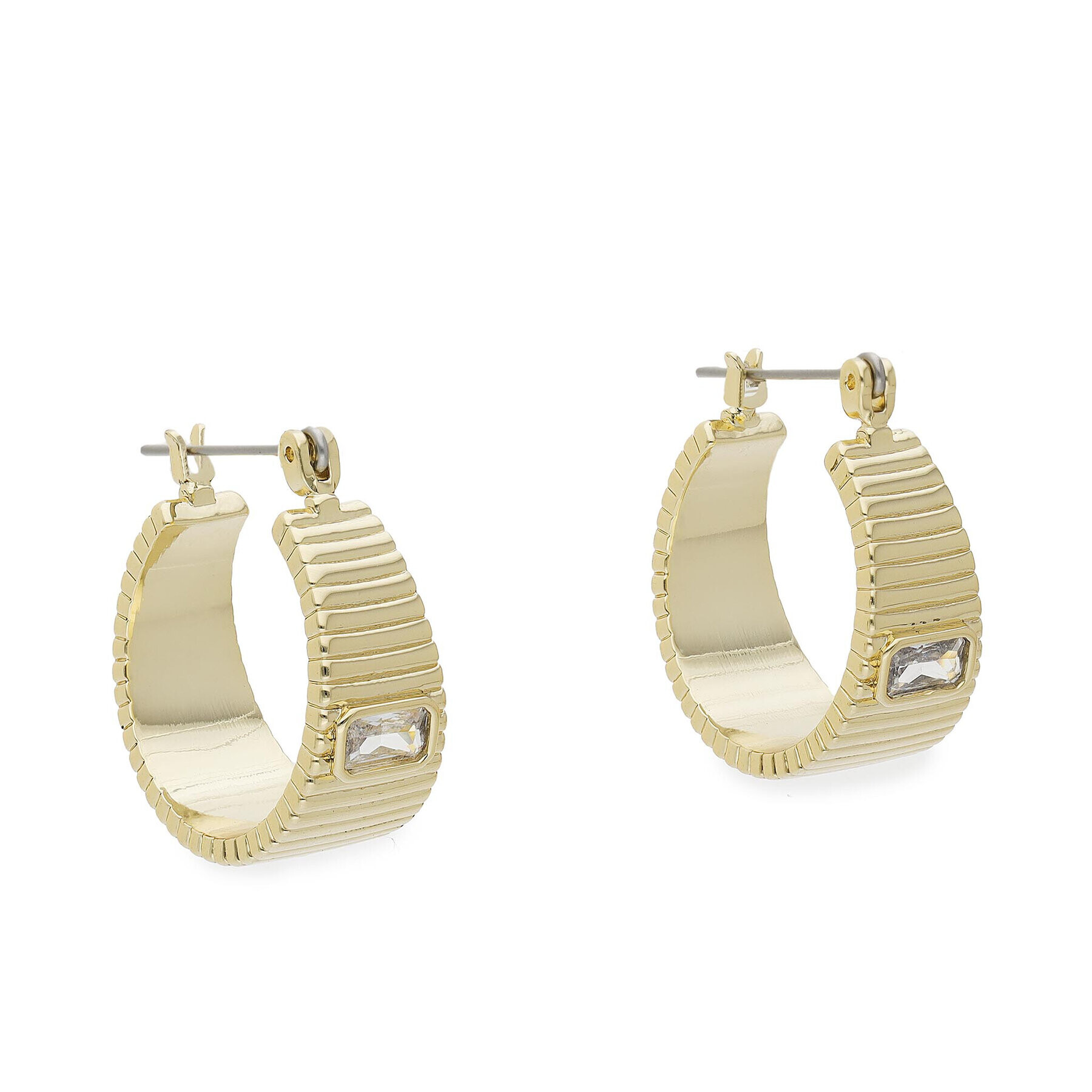 Luv AJ Cercei Francois Ridged Hoops FW22-E-FRH-G Auriu - Pled.ro