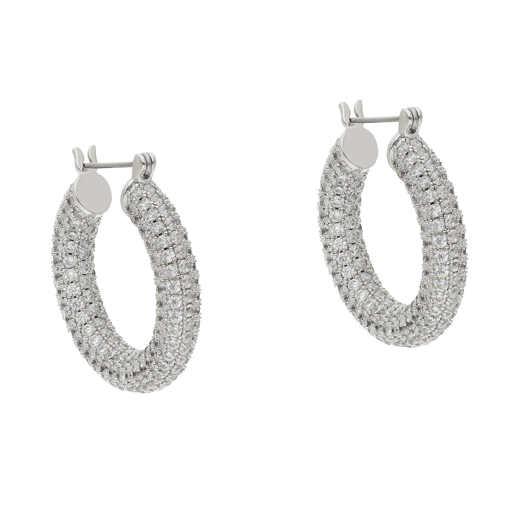 Luv AJ Cercei Pave Baby Amalfi Hoops PH18-PBAH-S Argintiu - Pled.ro