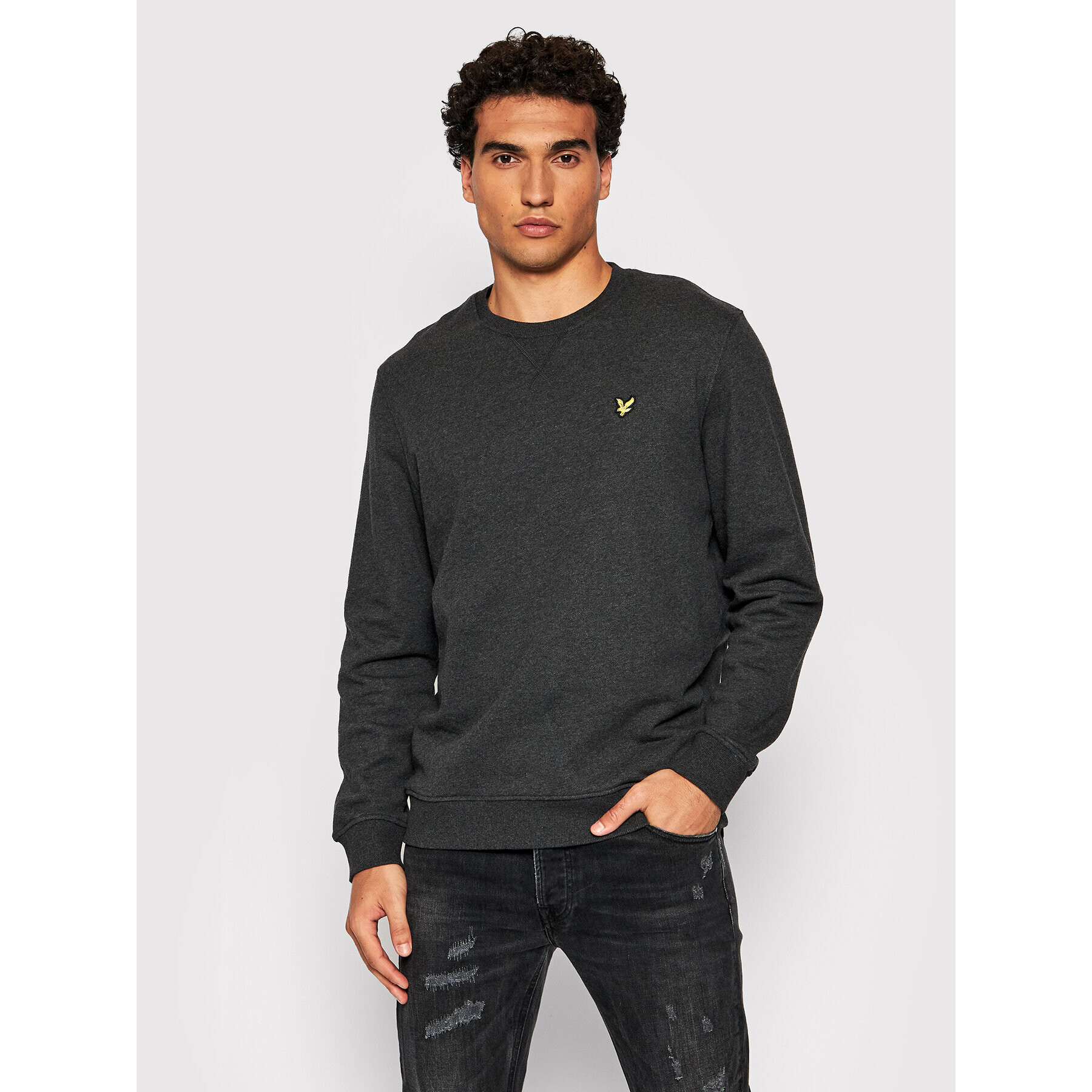 Lyle & Scott Bluză Crew Neck ML424VOG Gri Regular Fit - Pled.ro