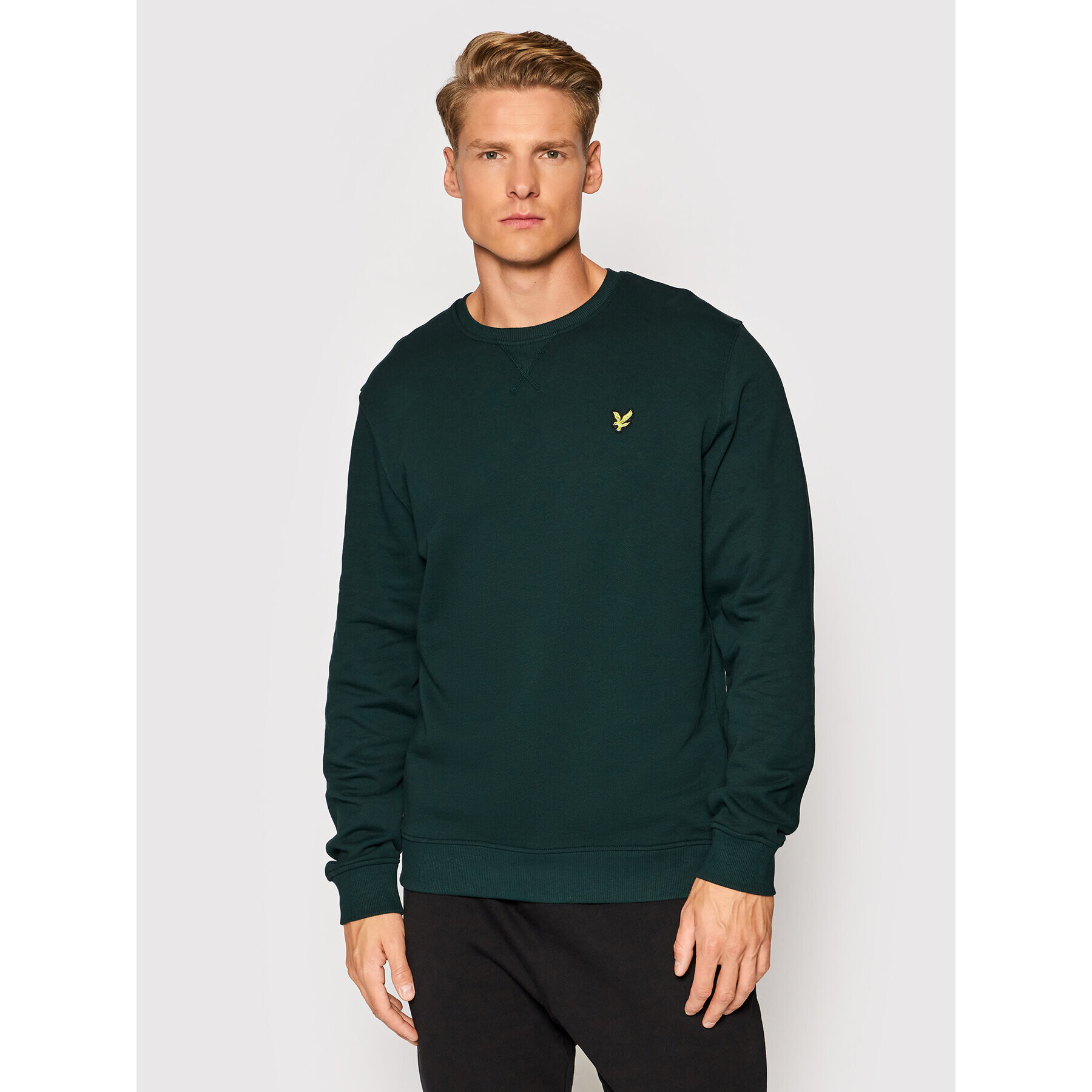 Lyle & Scott Bluză Crew Neck ML424VOG Verde Regular Fit - Pled.ro