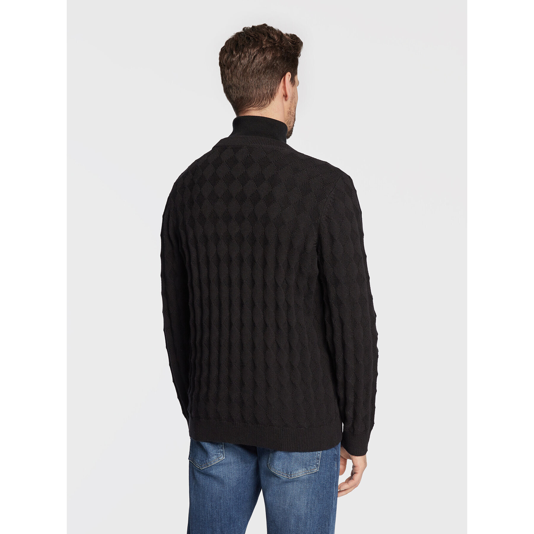 Lyle & Scott Cardigan Argyle KN1703V Negru Regular Fit - Pled.ro