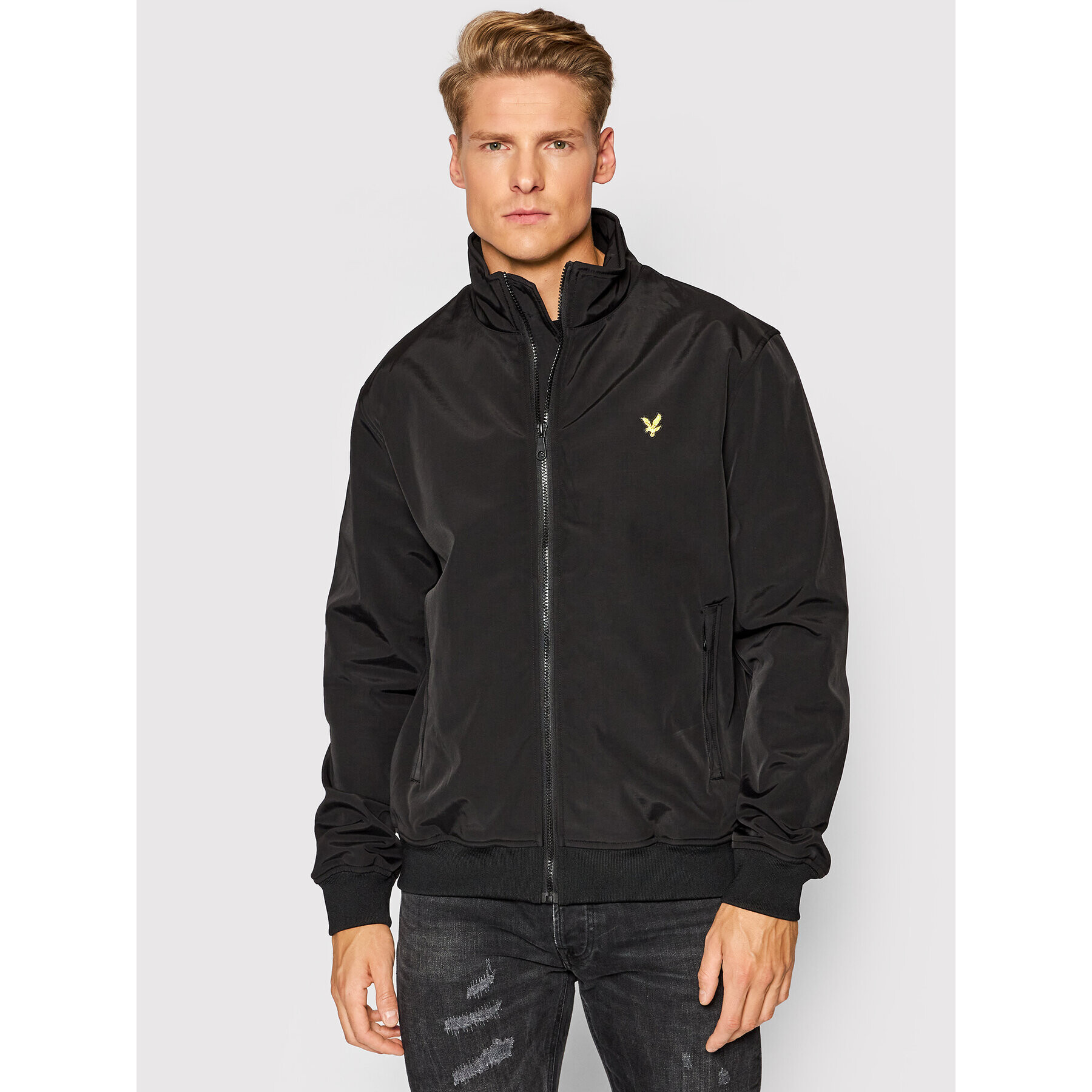 Lyle & Scott Geacă bomber Fleece Lined Funnel Neck JK1516V Negru Regular Fit - Pled.ro