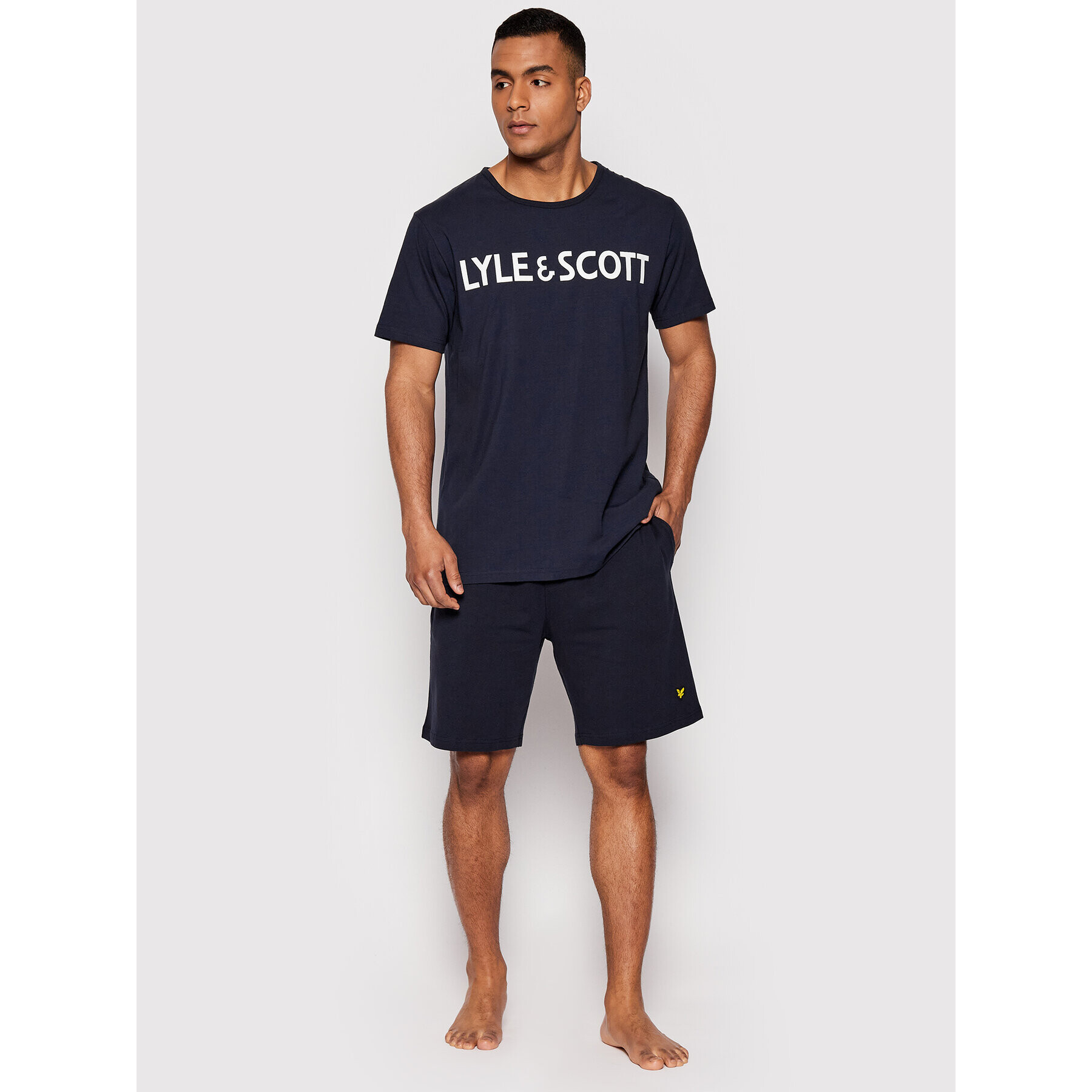 Lyle & Scott Pijama Anton LSLSET971 Bleumarin Regular Fit - Pled.ro