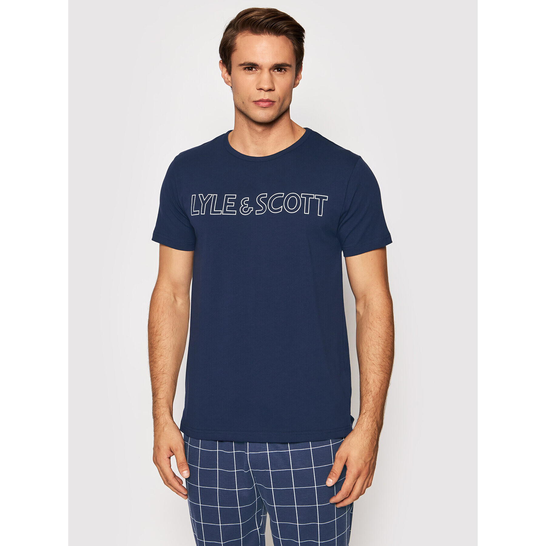 Lyle & Scott Pijama Dominic LSLSET947 Bleumarin - Pled.ro