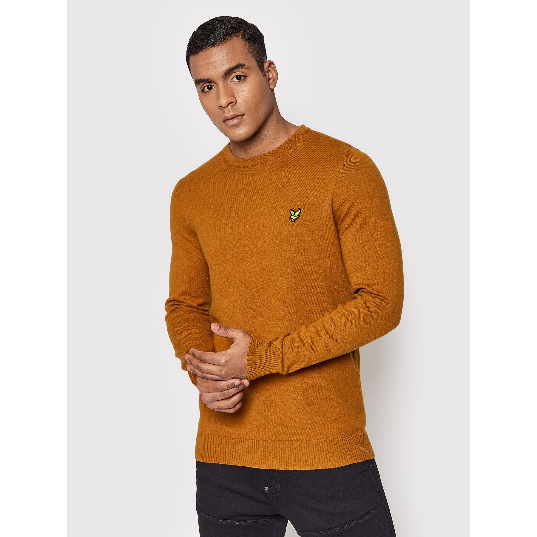 Lyle & Scott Pulover Crew KN400VC Maro Regular Fit - Pled.ro