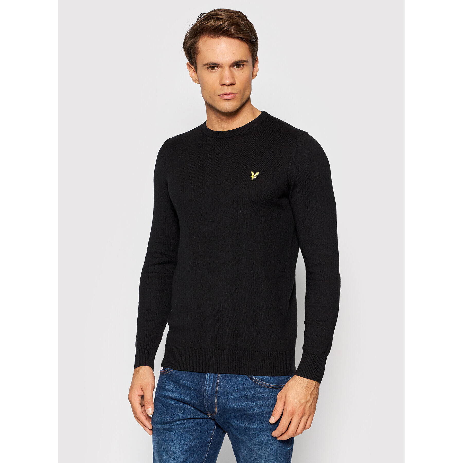 Lyle & Scott Pulover Crew KN400VC Negru Regular Fit - Pled.ro