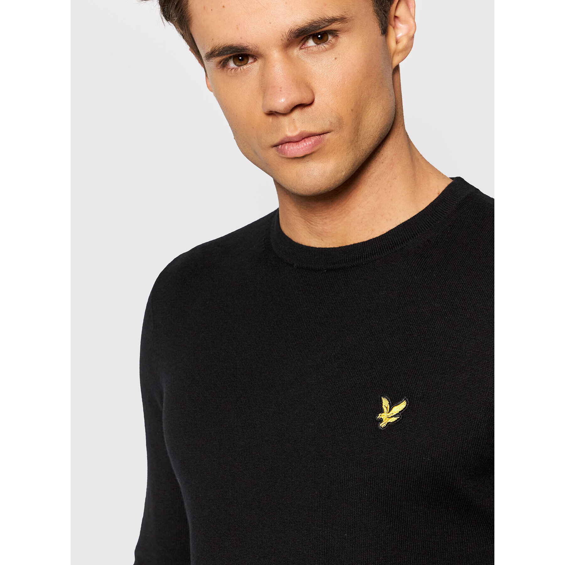 Lyle & Scott Pulover Crew KN400VC Negru Regular Fit - Pled.ro