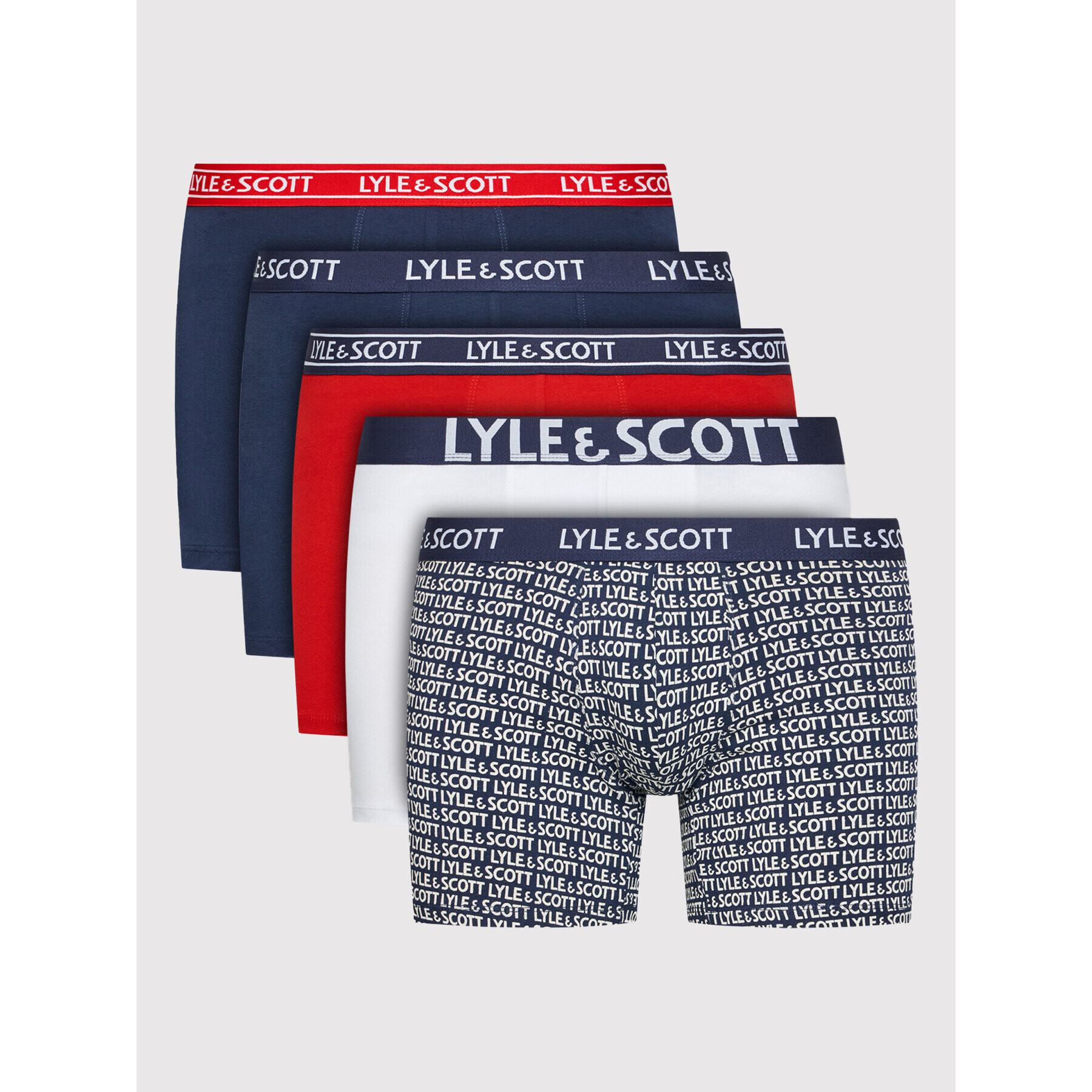 Lyle & Scott Set 5 perechi boxeri Knox LS5UW004 Colorat - Pled.ro