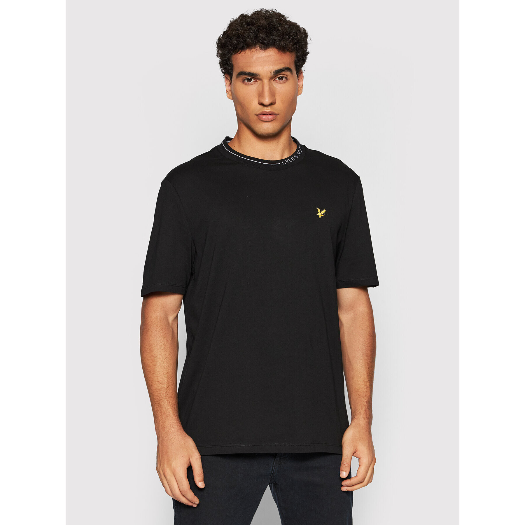 Lyle & Scott Tricou Branded Ringer TS1357V Negru Relaxed Fit - Pled.ro