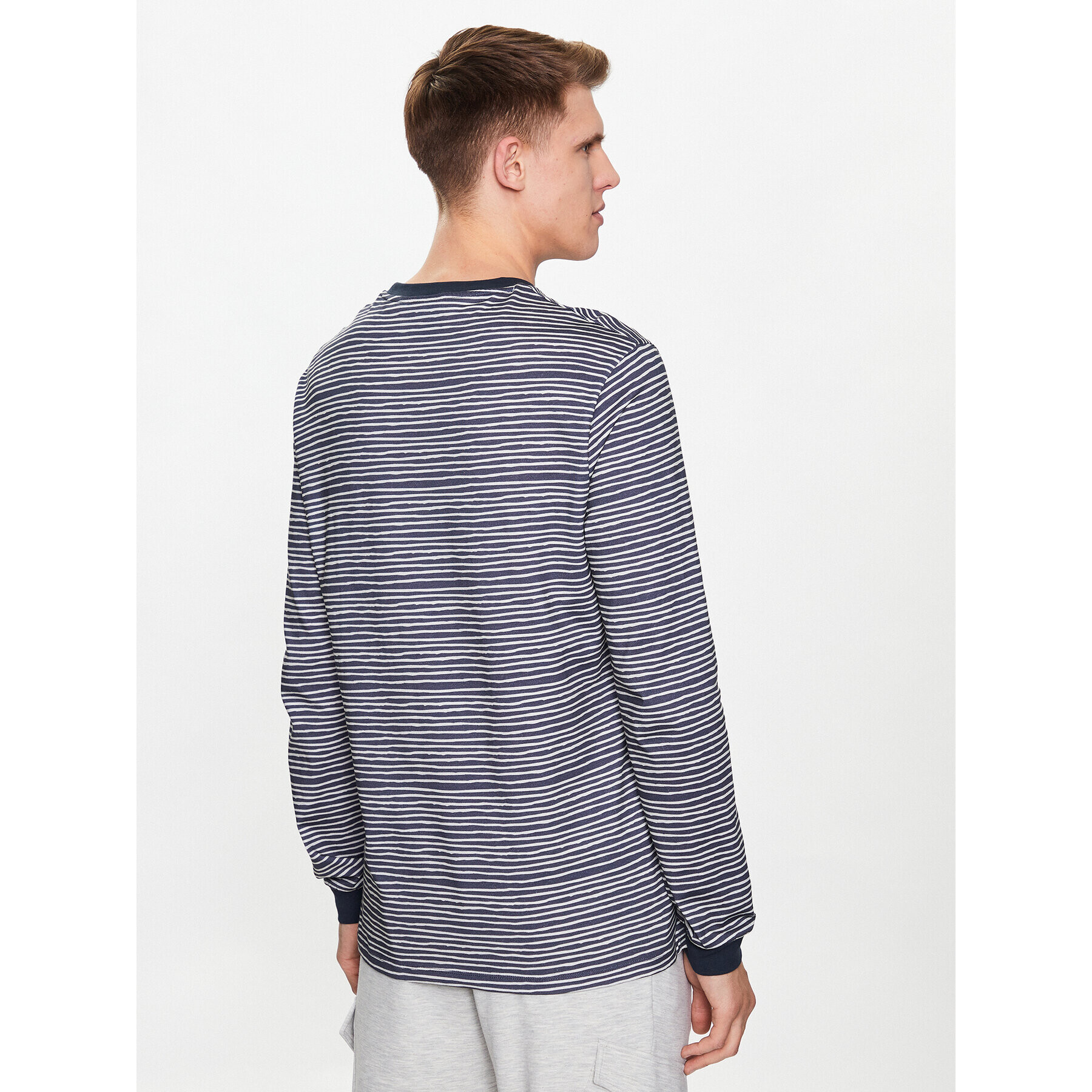 Lyle & Scott Tricou BRETON STRIPE LONG SLEEVE T SHIRT TS1808V Bleumarin Regular Fit - Pled.ro